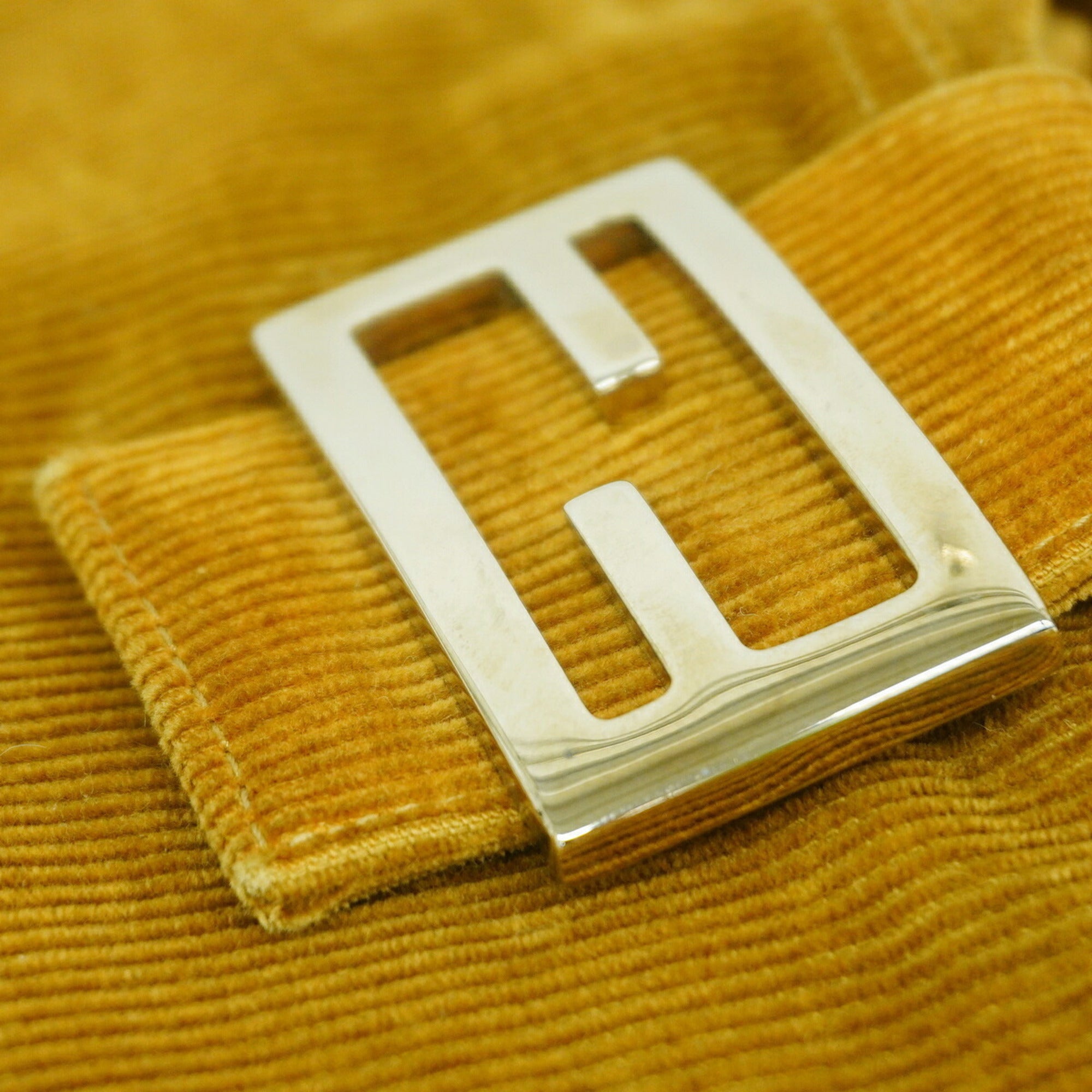 Fendi Ochre Cord Handbag (Pre-Owned)
