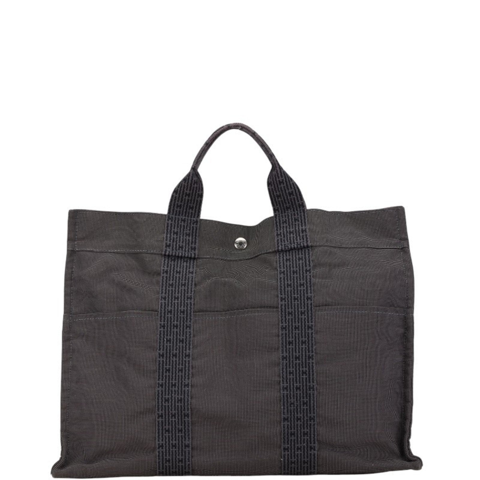 Hermes Gray Canvas Tote Bag (Pre-Owned)