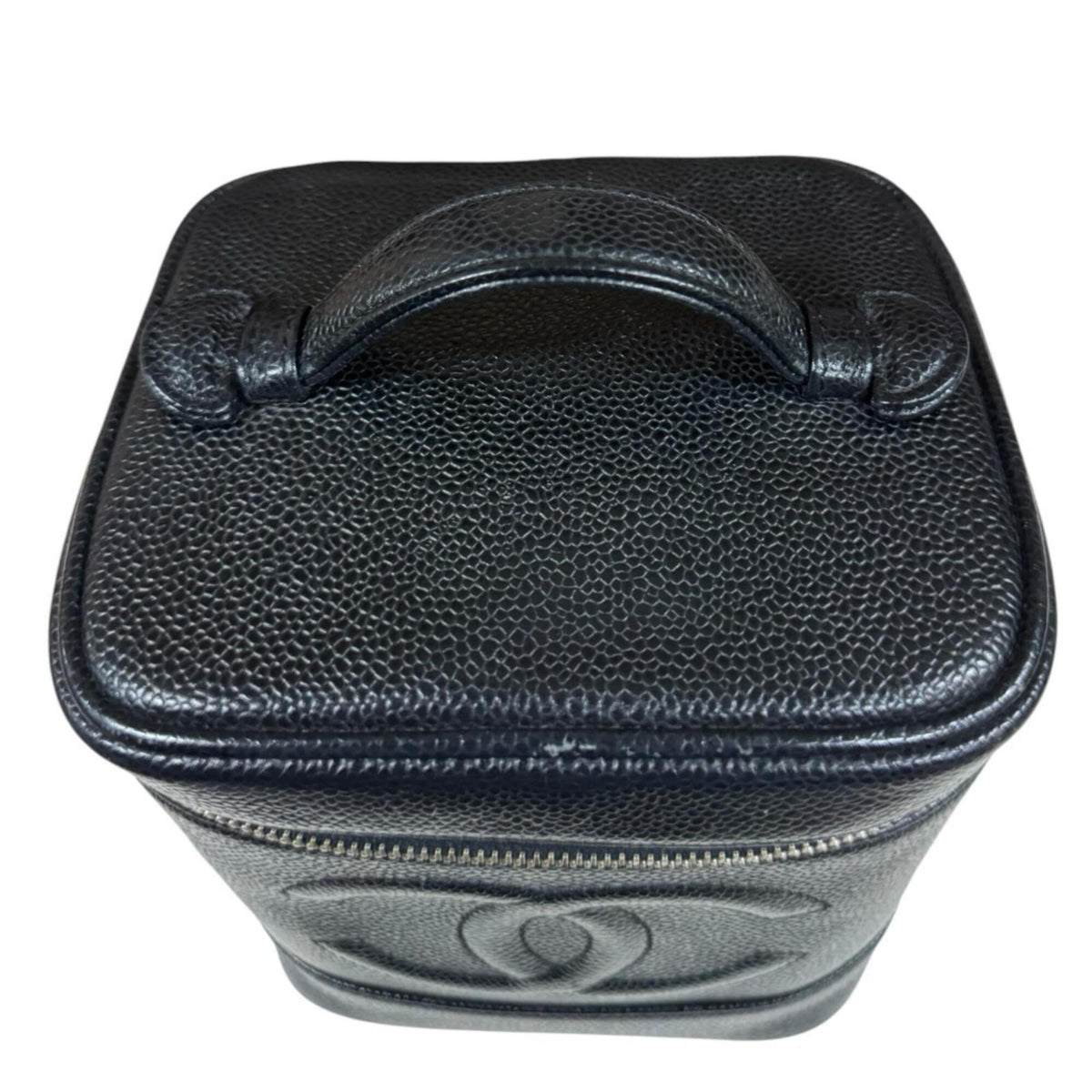 Chanel Black Grained Calfskin Handbag Vanity Bag (Pre-Owned)