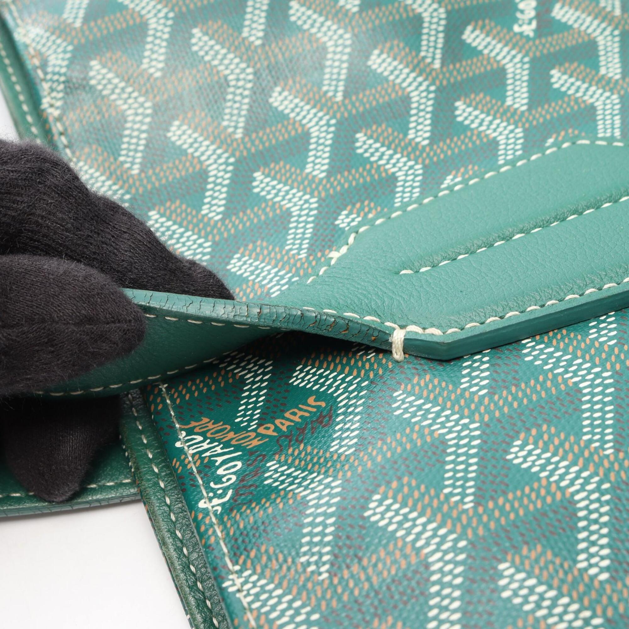Goyard Green Multi-Color Coated Canvas Handbag Tote Bag (Pre-Owned)