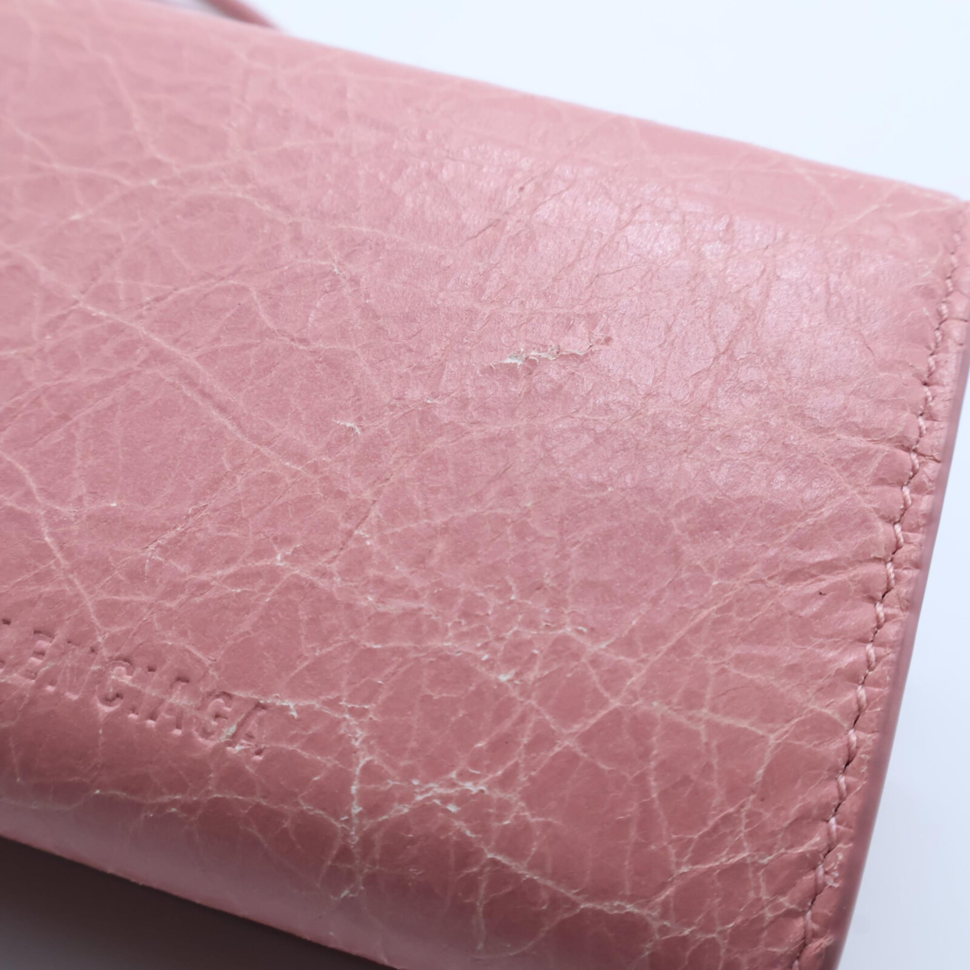 Balenciaga Pink Leather Wallet (Tri-Fold) (Pre-Owned)