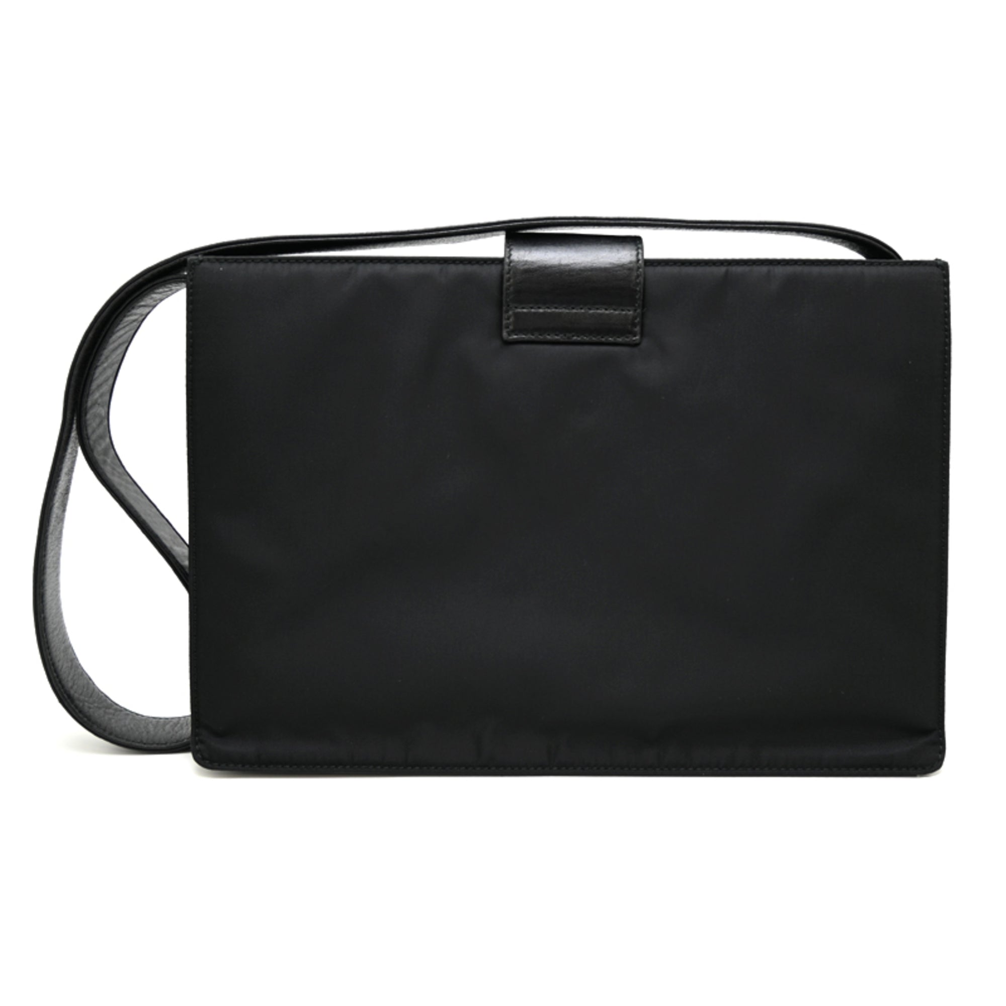 Prada Black Nylon Leather Shoulder Bag (Pre-Owned)