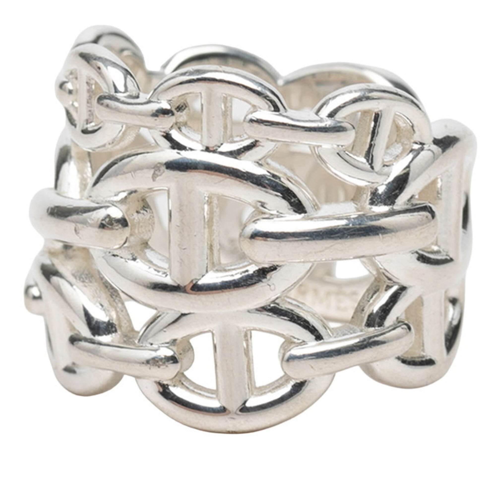 Hermes Silver 925 Band Ring (Pre-Owned)