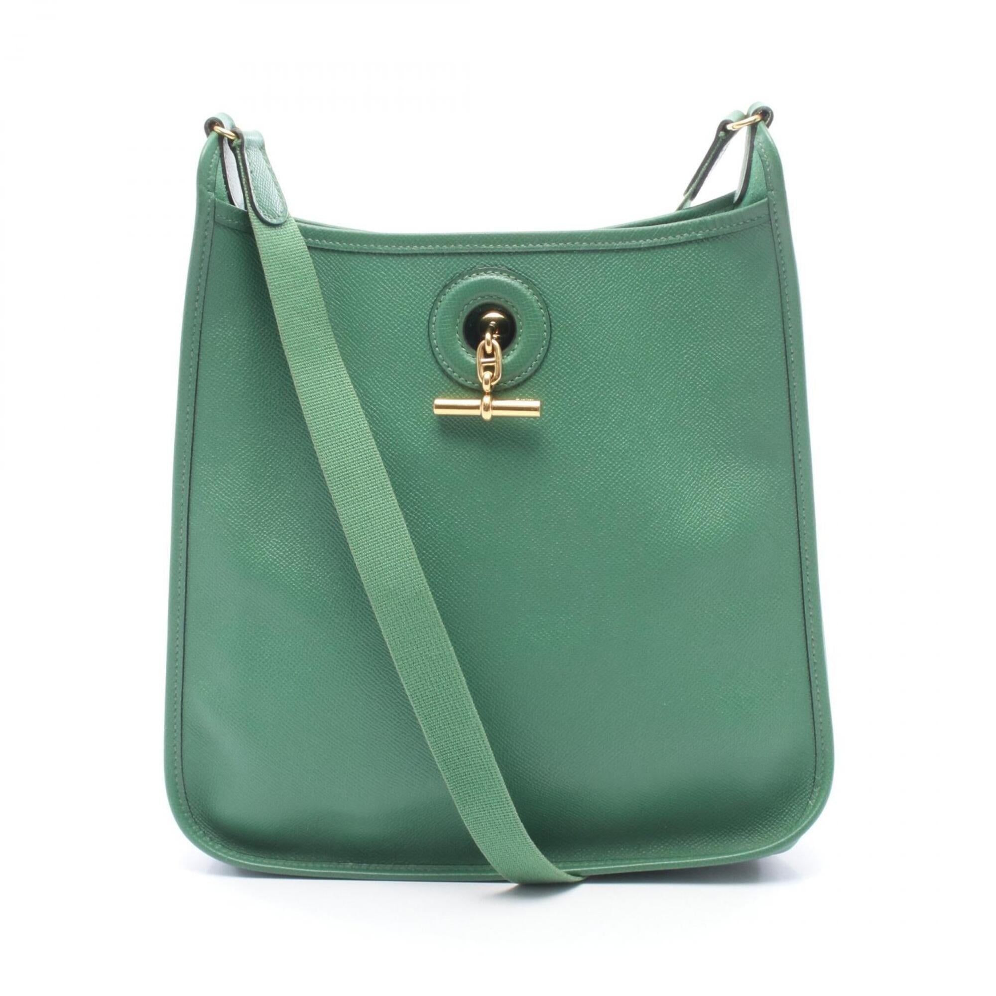 Hermes Green Courchevel Leather Shoulder Bag (Pre-Owned)