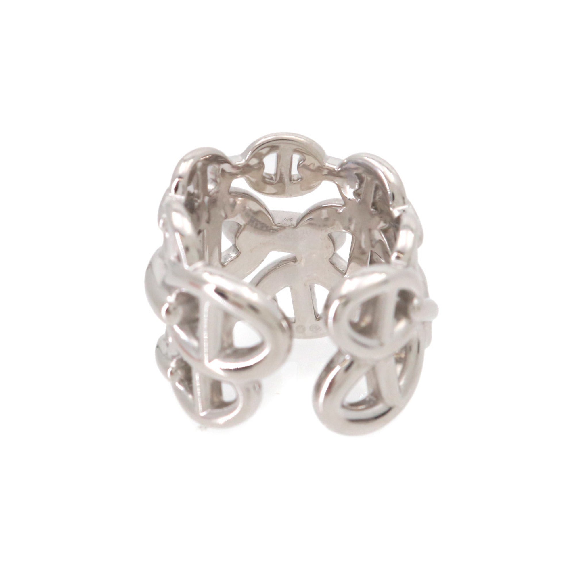 Hermes Silver Silver 925 Band Ring (Pre-Owned)