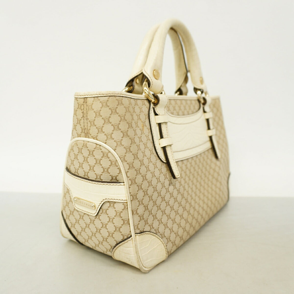Celine Beige Canvas Leather Handbag (Pre-Owned)