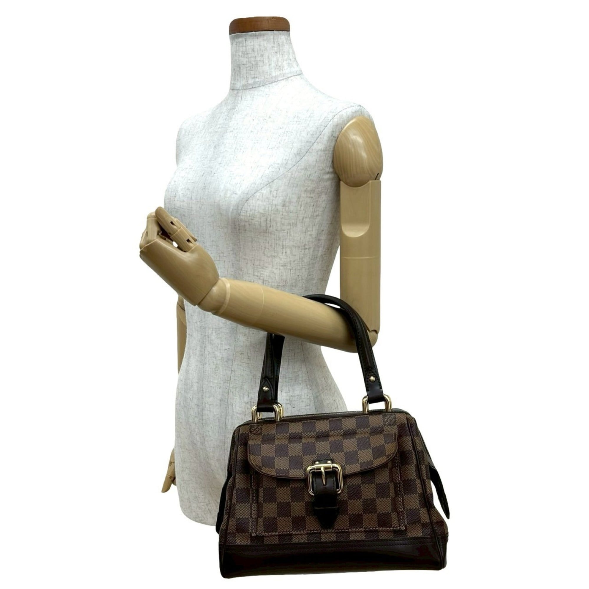 Louis Vuitton Brown Leather Pvc Boston Bag Handbag Tote Bag (Pre-Owned)