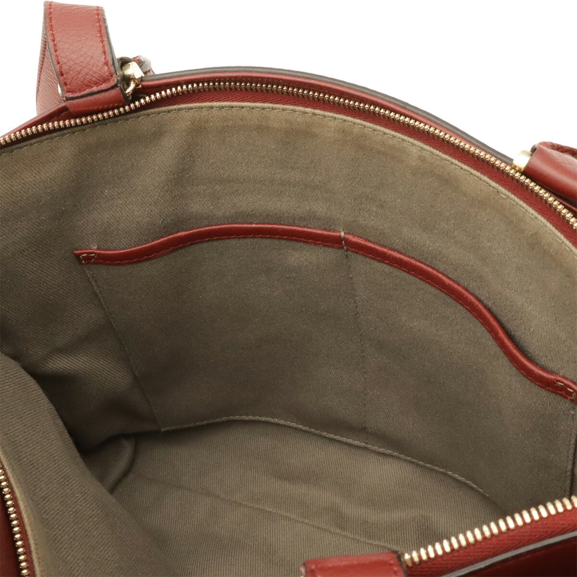 Cartier Bordeaux Leather Handbag Shoulder Bag (Pre-Owned)