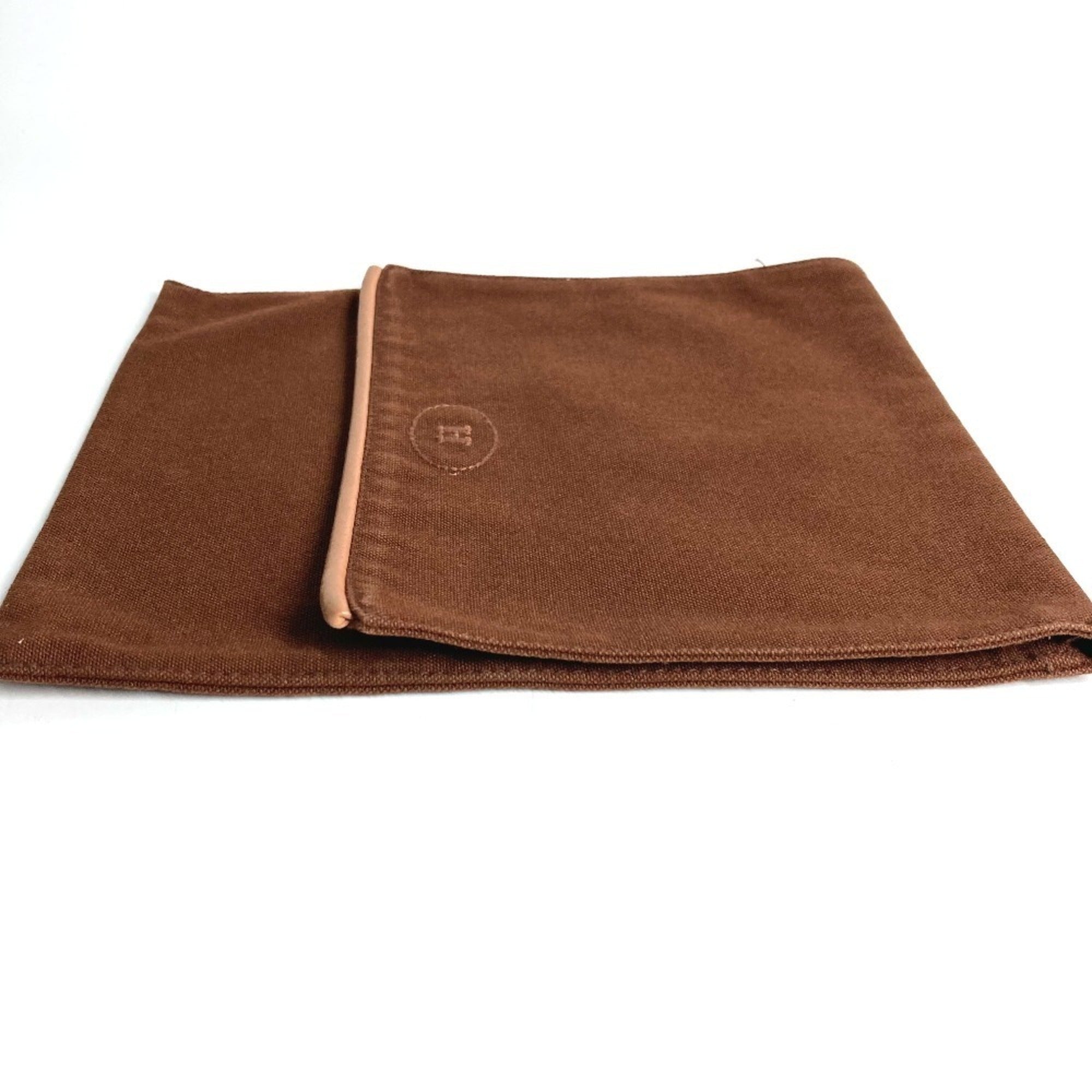 Hermes Brown Canvas Pouch (Pre-Owned)