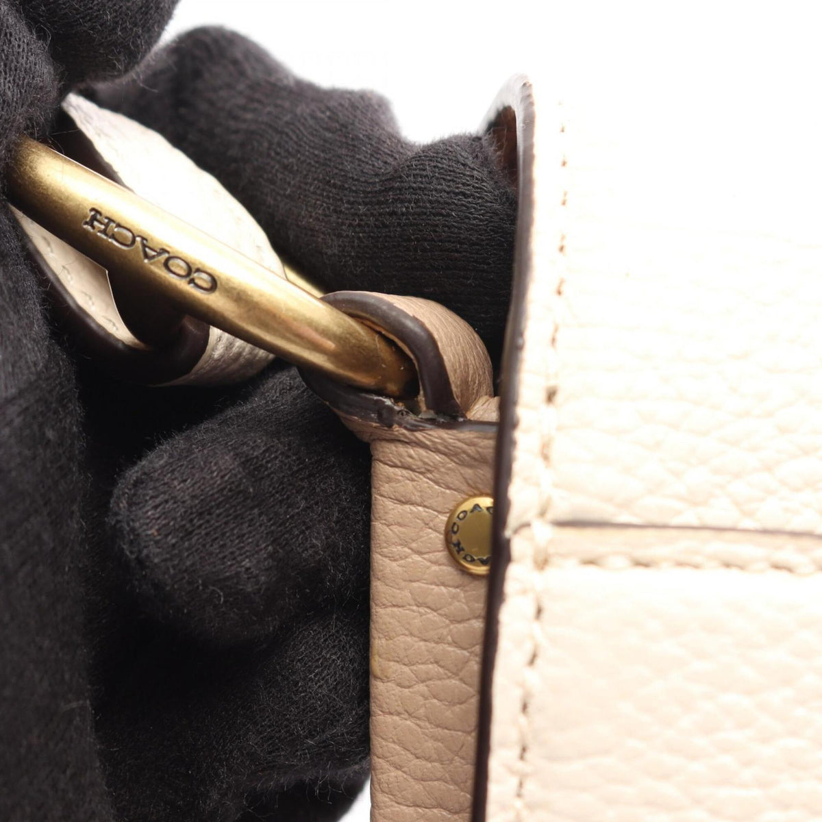 Coach White Leather Handbag Shoulder Bag (Pre-Owned)