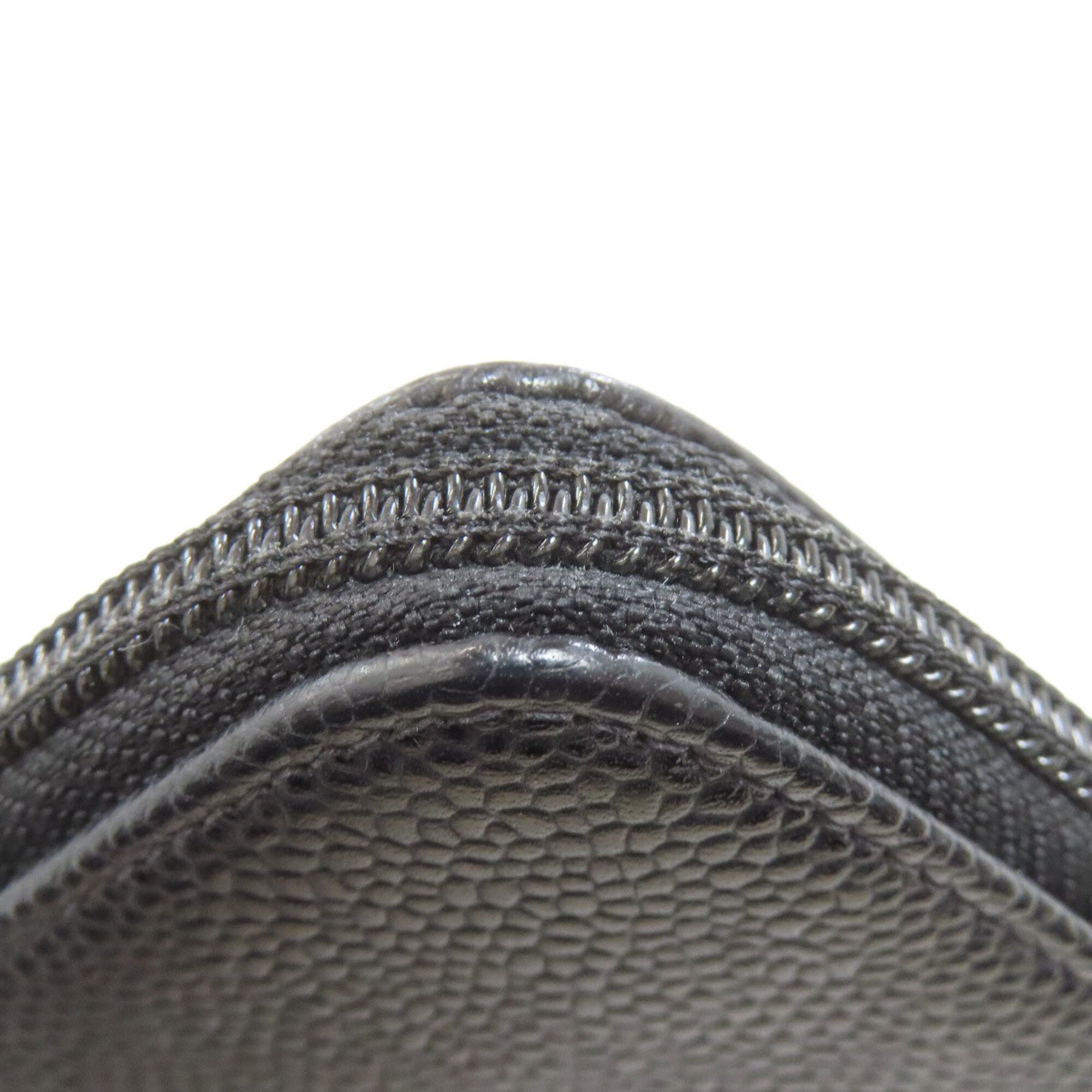 Chanel Black Grained Calfskin Long Wallet (Bi-Fold) (Pre-Owned)