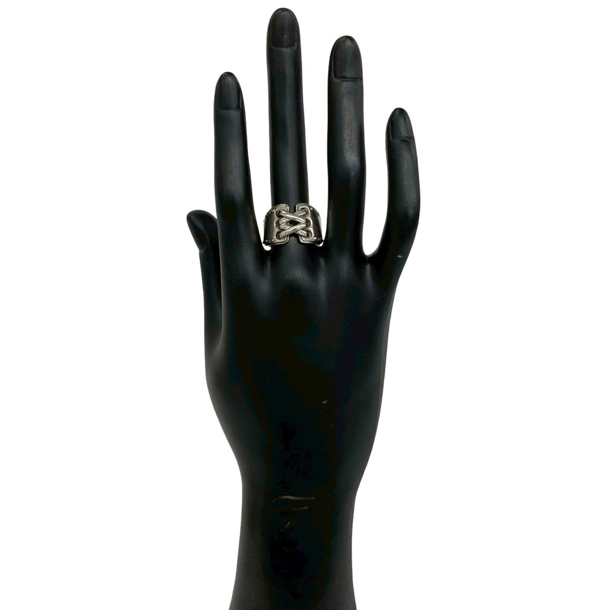 Hermes Silver Silver 925 Band Ring (Pre-Owned)