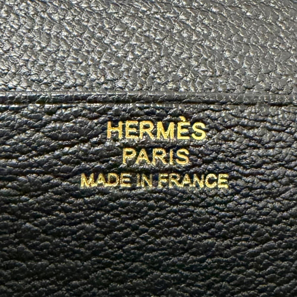 Hermes Black Chevre Leather Long Wallet (Bi-Fold) (Pre-Owned)