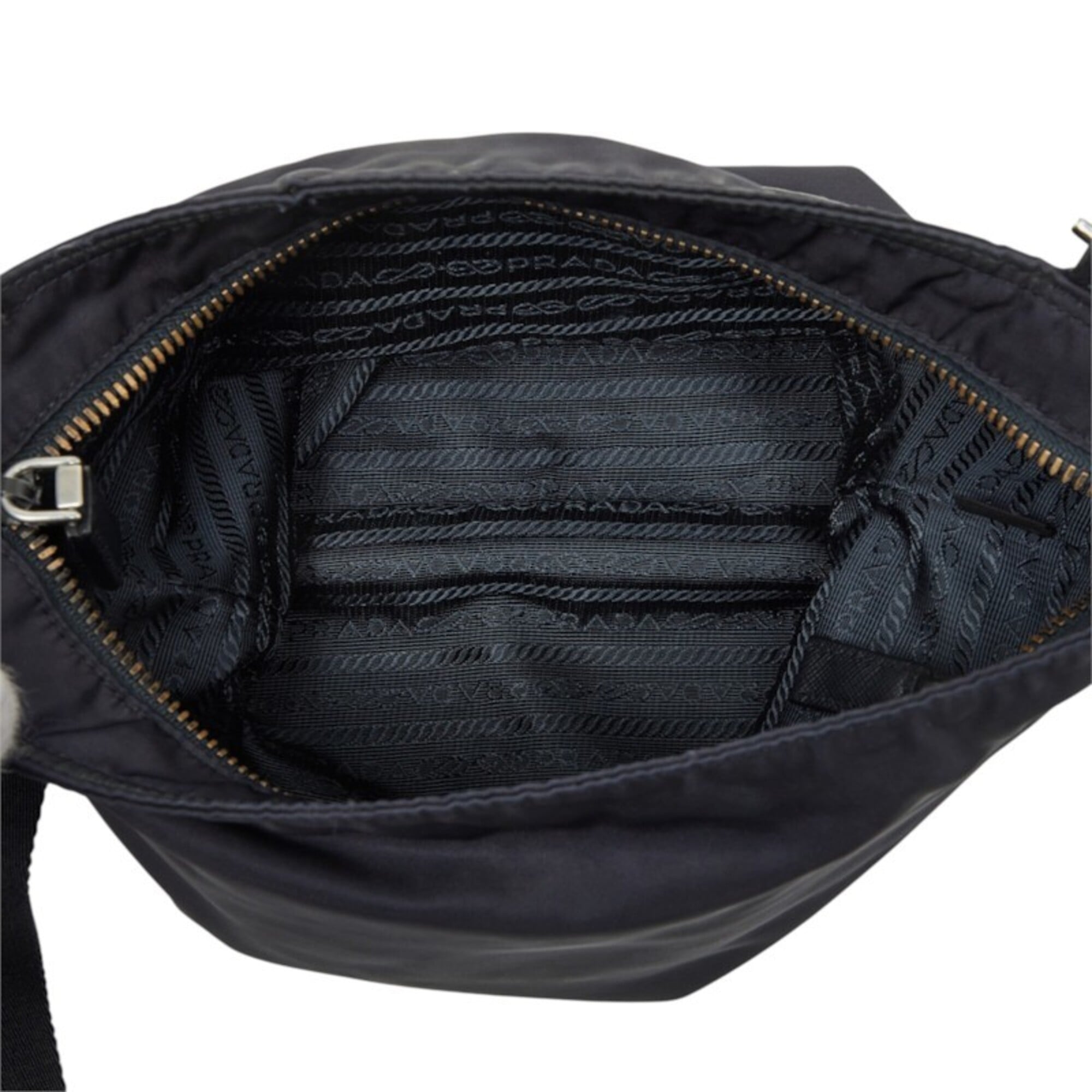 Prada Navy Nylon Leather Shoulder Bag (Pre-Owned)