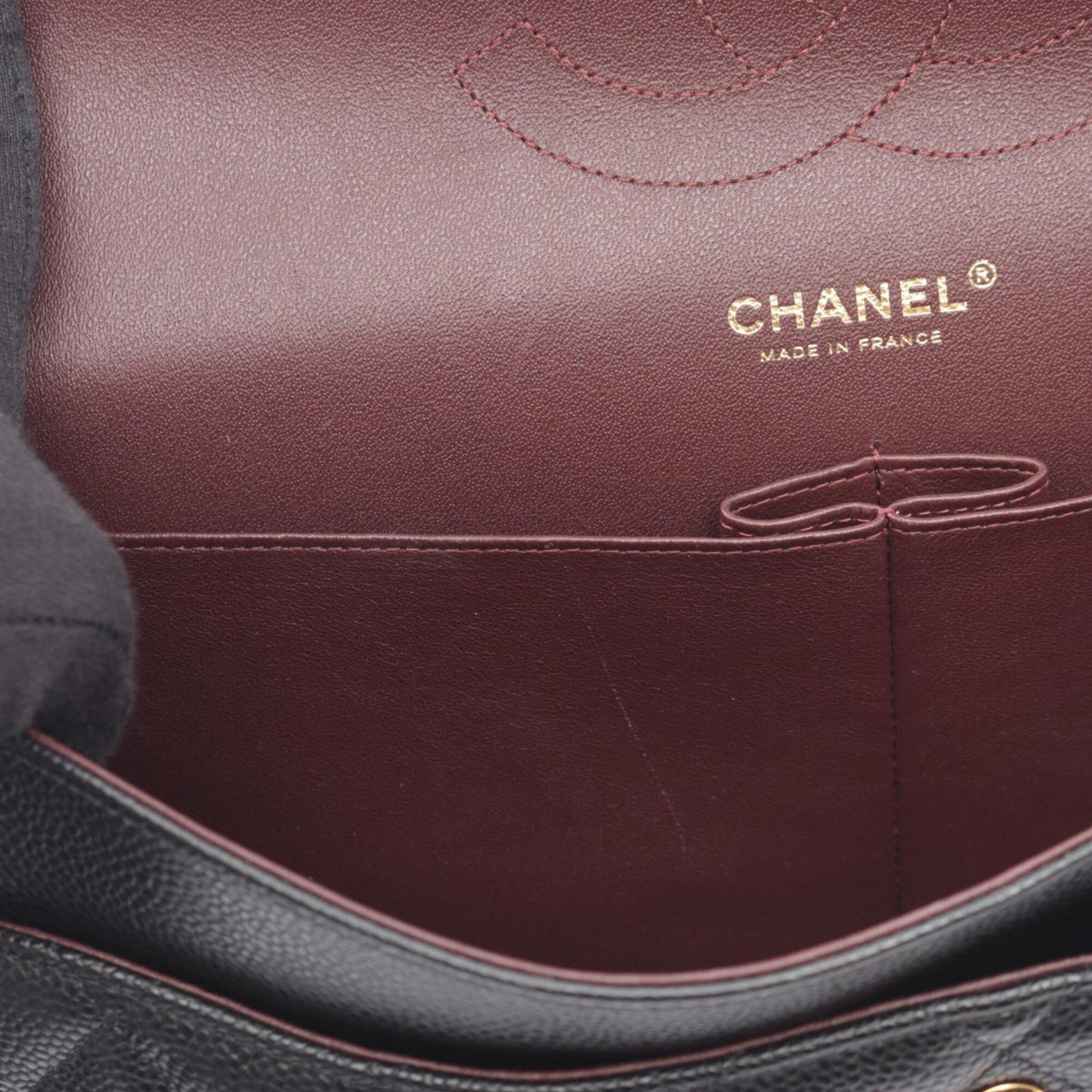 Chanel Black Grained Calfskin Handbag Shoulder Bag (Pre-Owned)