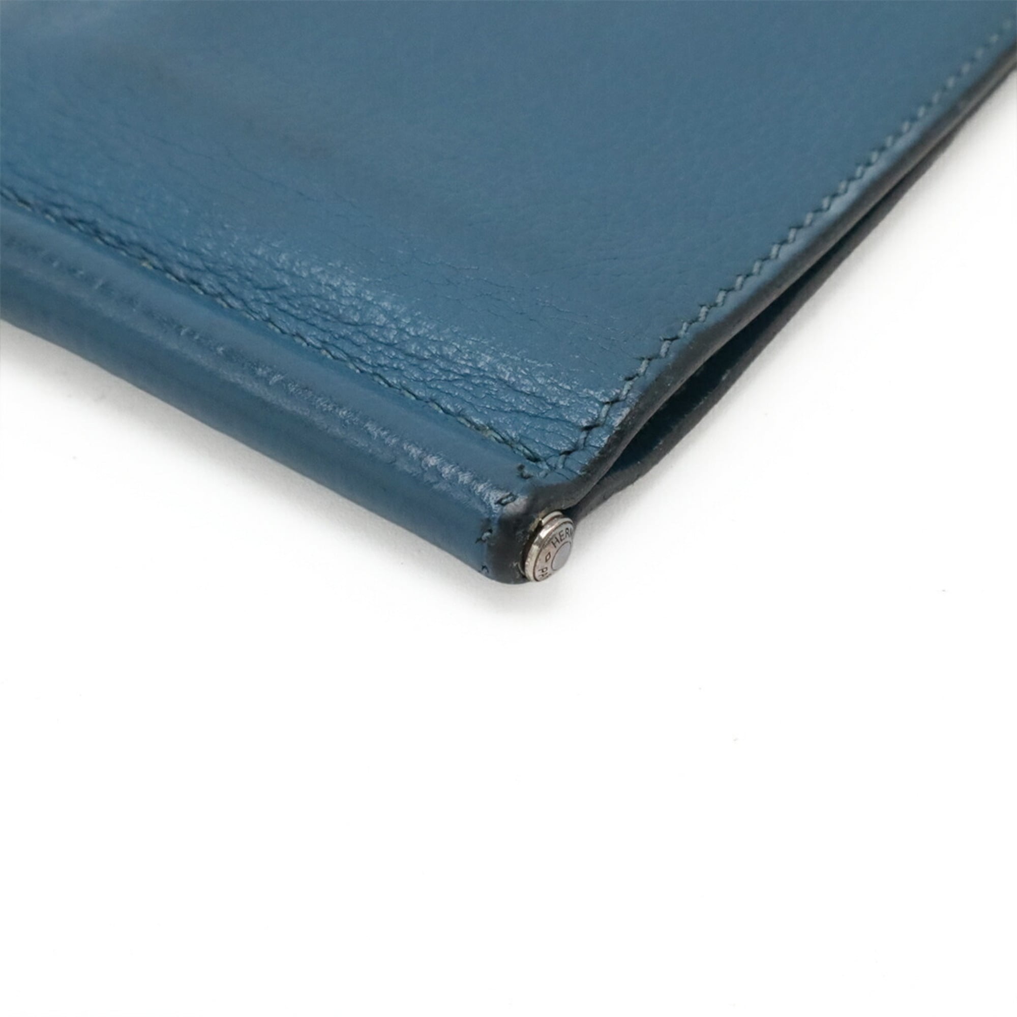 Hermes Blue Epsom Leather Wallet (Bi-Fold) (Pre-Owned)