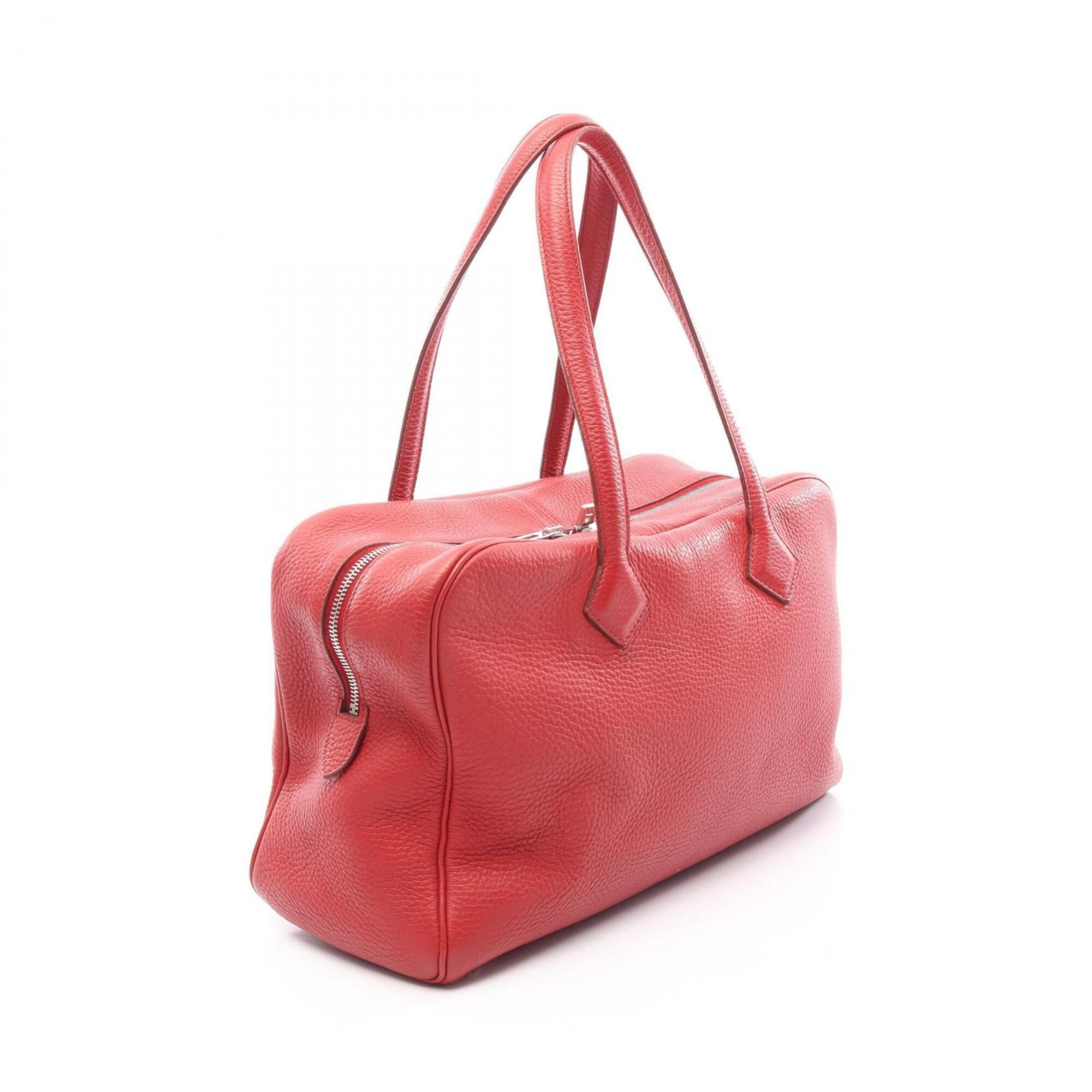 Hermes Bordeaux Rouge Casaque Taurillon Clemence Leather Handbag (Pre-Owned)