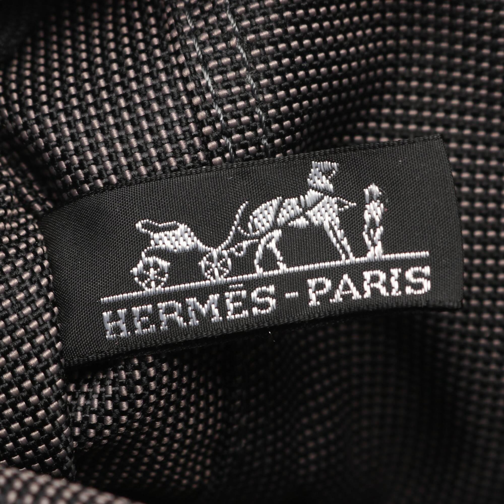 Hermes Gray Nylon Canvas Handbag Tote Bag (Pre-Owned)