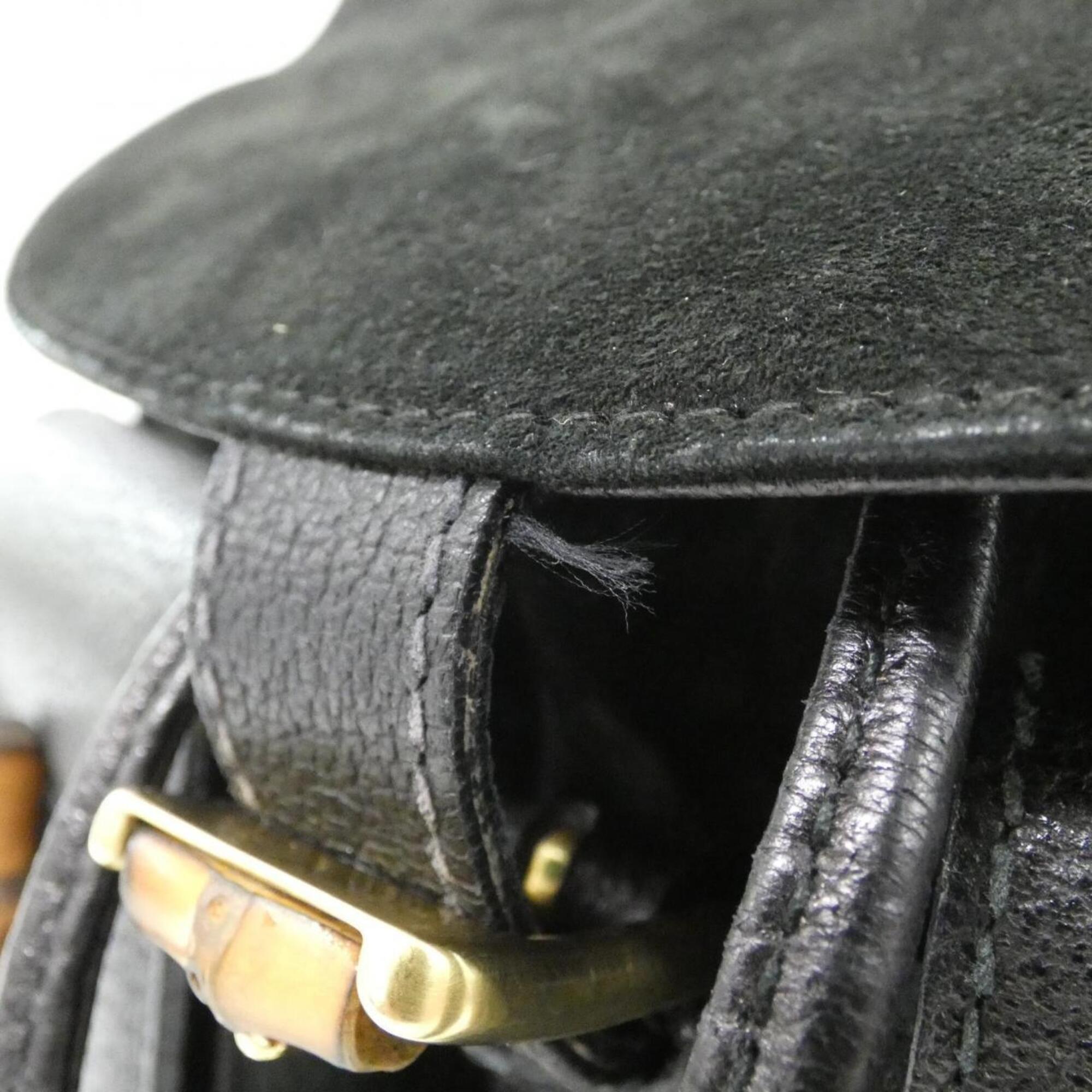 Gucci Black Suede Leather Backpack (Pre-Owned)