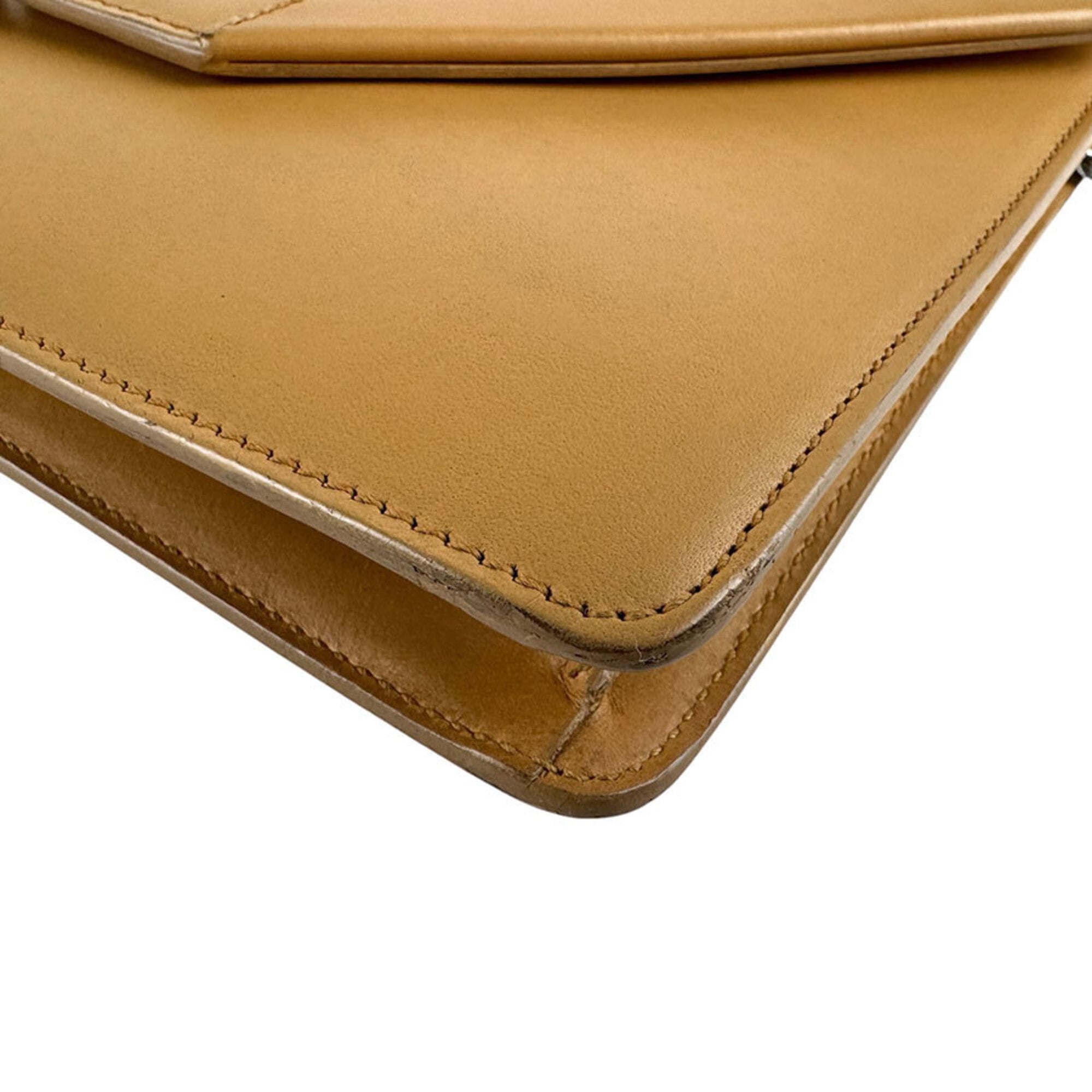 Saint Laurent Beige Leather Shoulder Bag (Pre-Owned)