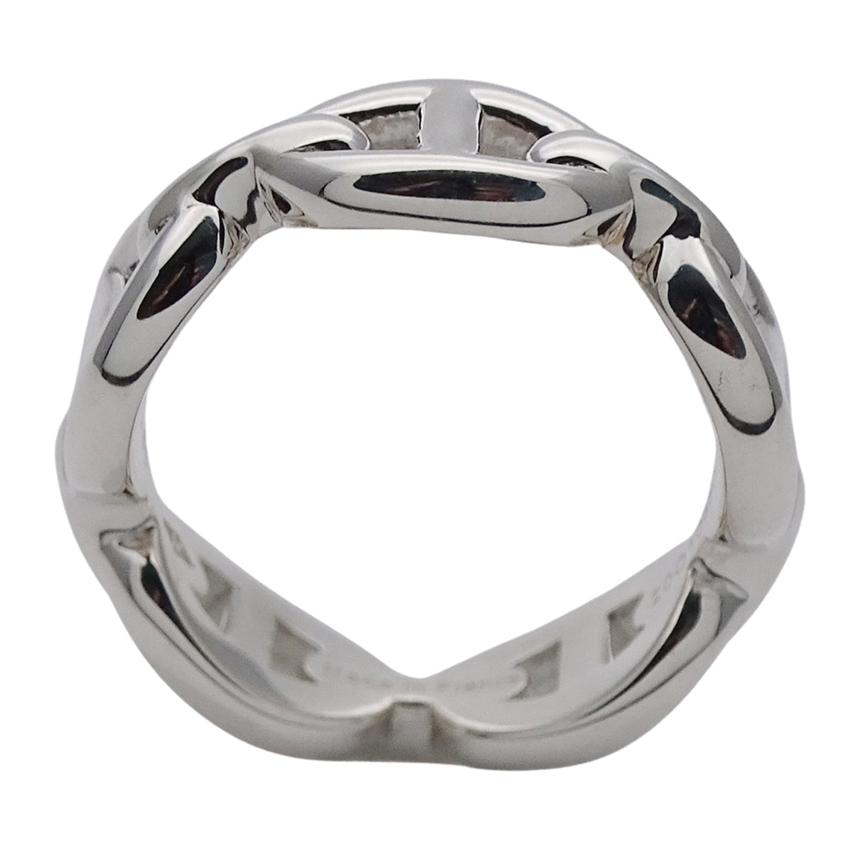 Hermes Silver Silver 925 Band Ring (Pre-Owned)