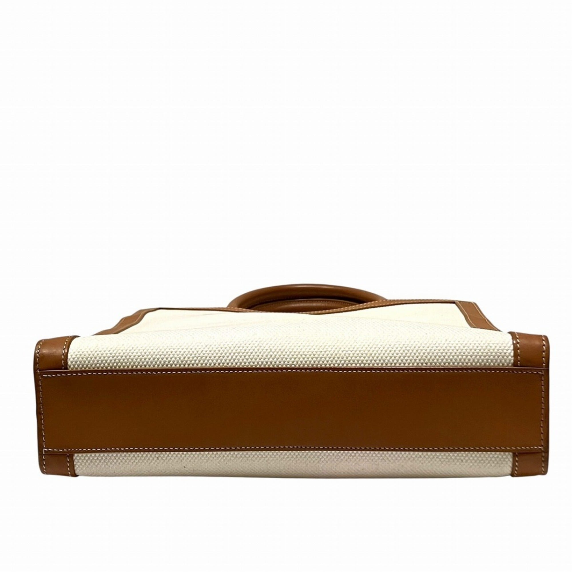Celine White Canvas Leather Tote Bag (Pre-Owned)