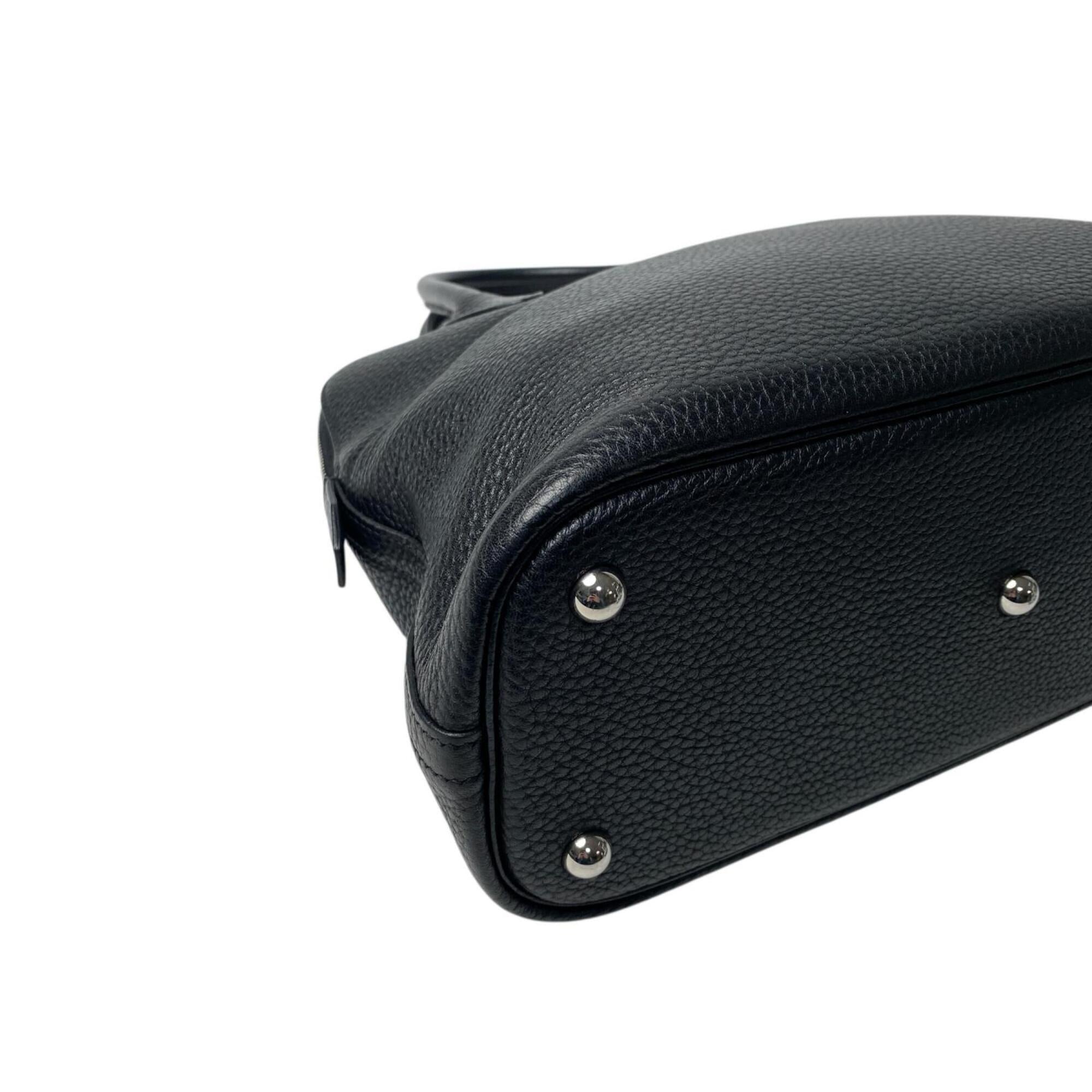 Hermes Black Taurillon Clemence Leather Handbag Shoulder Bag (Pre-Owned)
