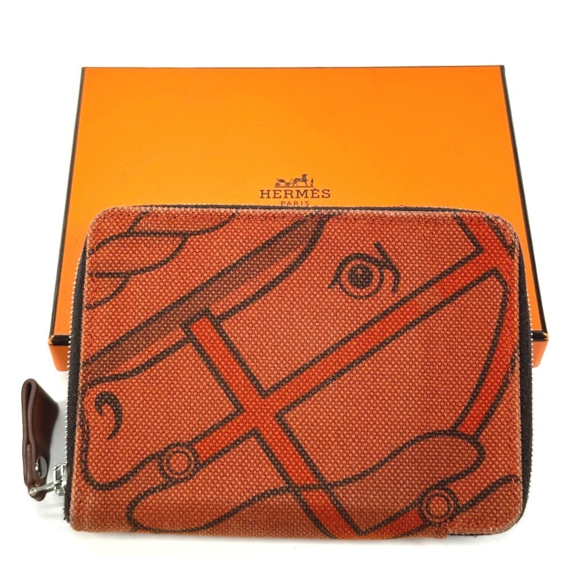 Hermes Orange Canvas Wallet (Bi-Fold) (Pre-Owned)