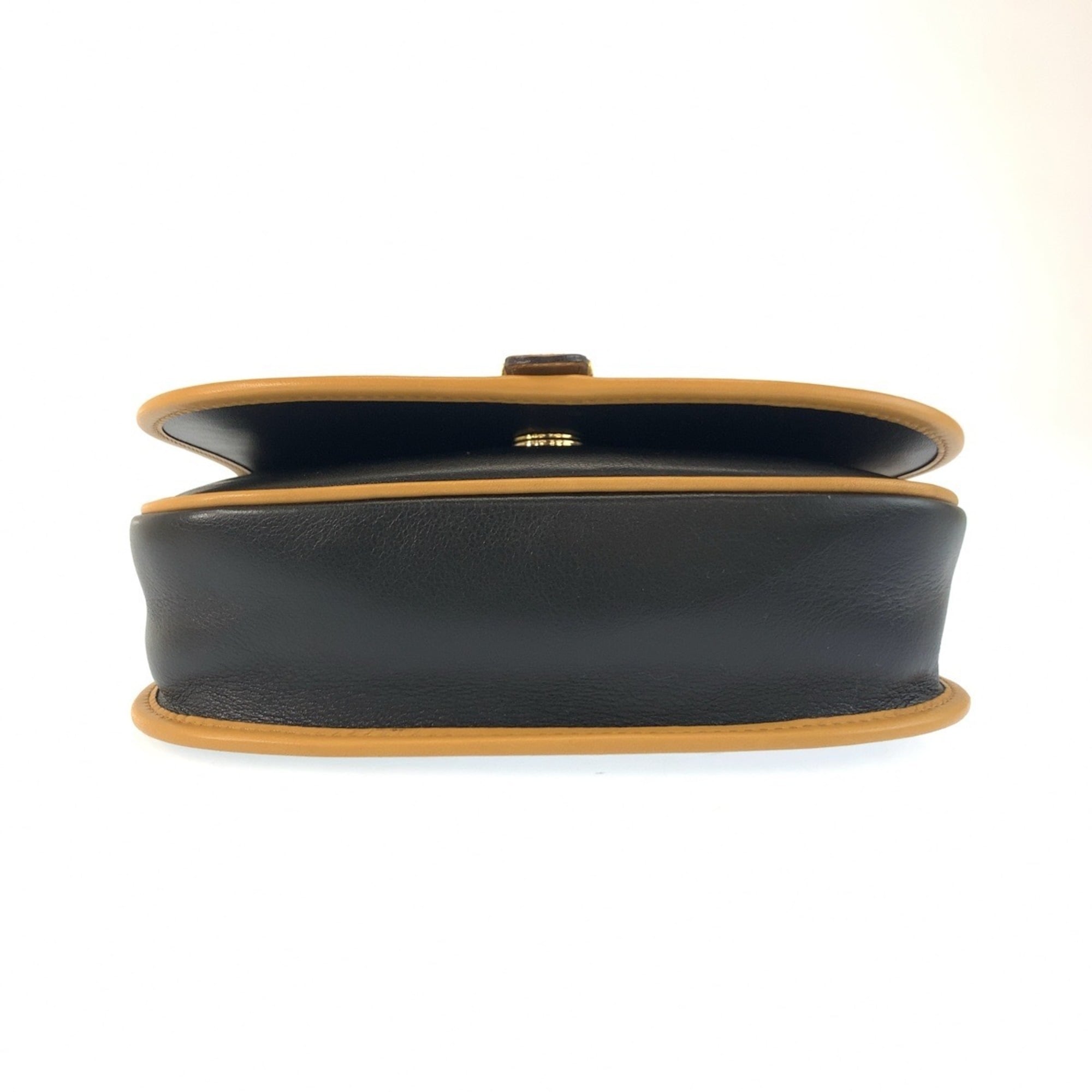 Celine Black Brown Leather Pochette Shoulder Bag (Pre-Owned)