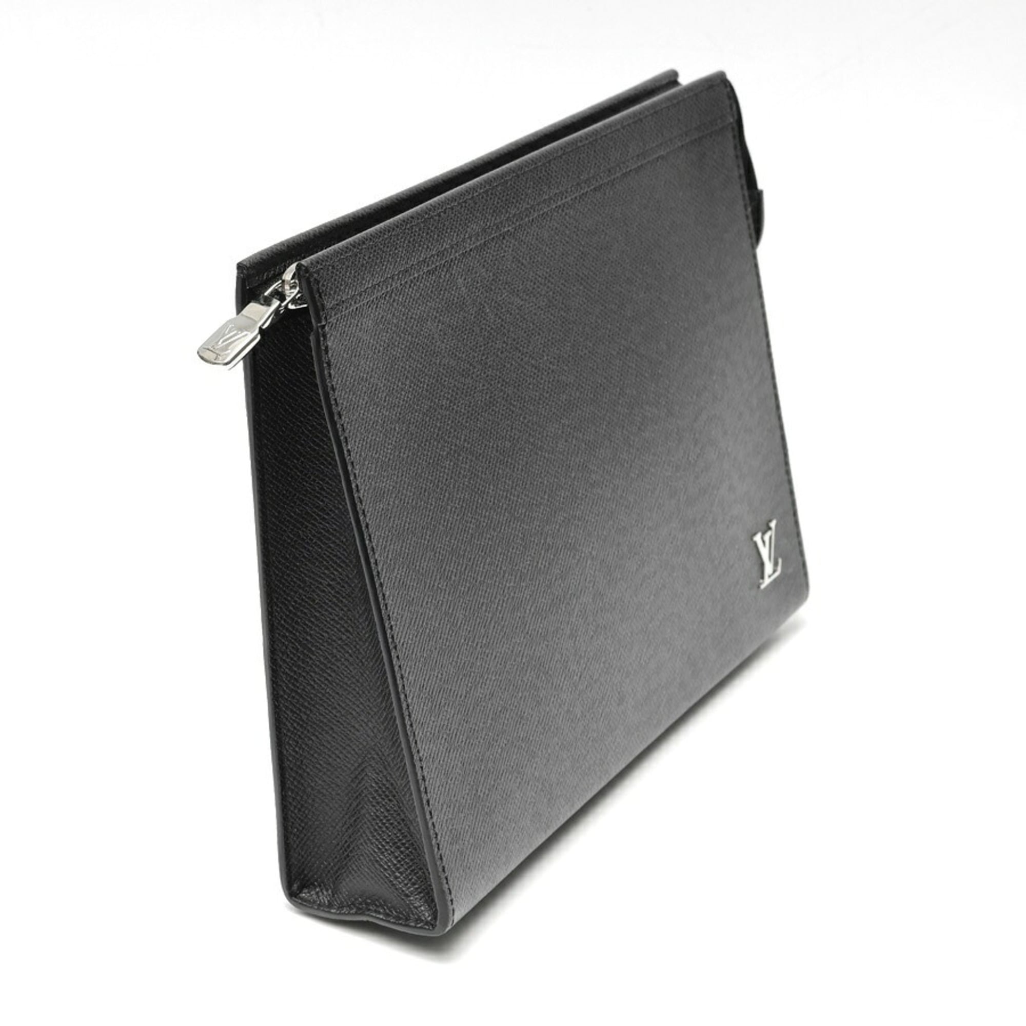 Louis Vuitton Black Taiga Leather Clutch Bag Pochette (Pre-Owned)