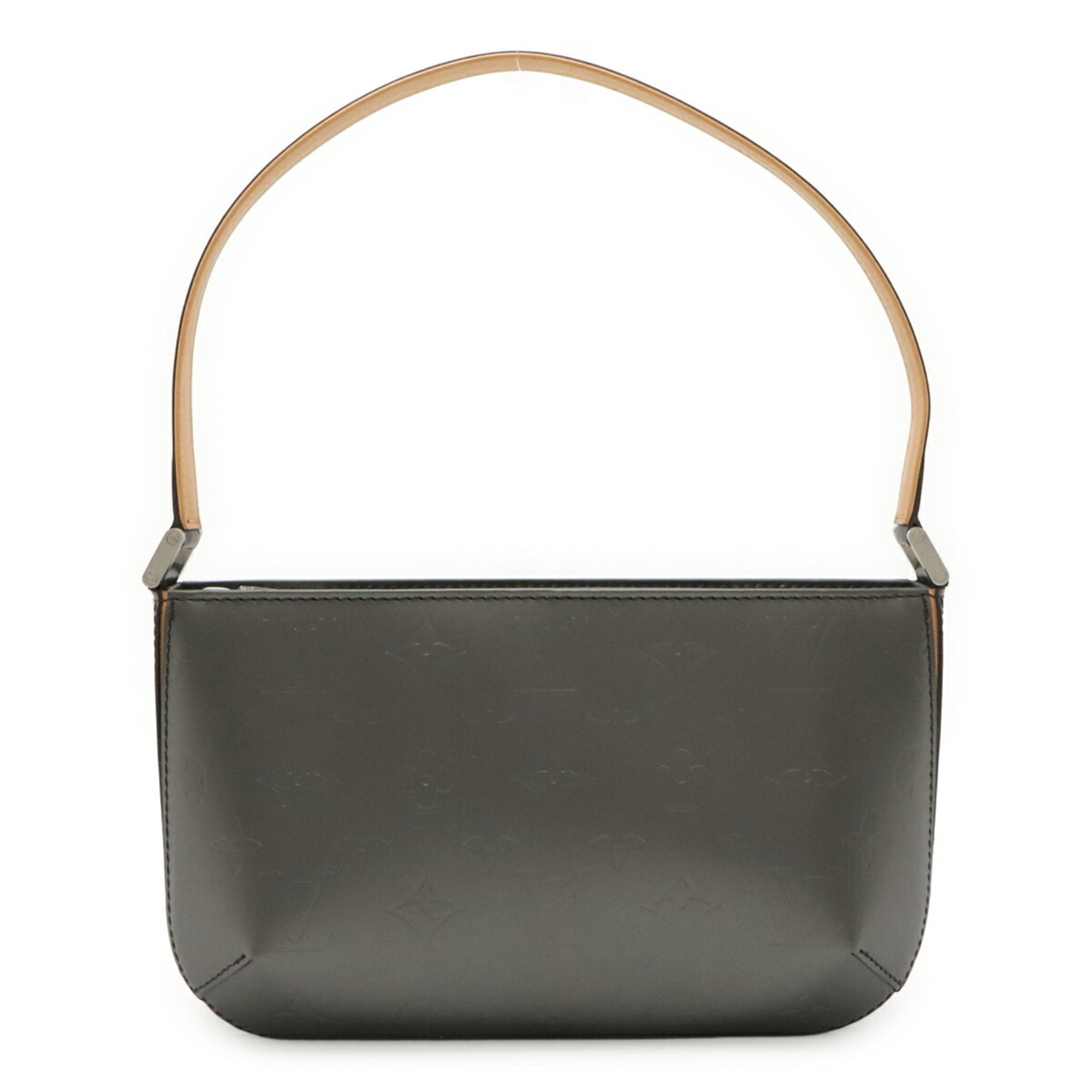 Louis Vuitton Noir Leather Handbag Shoulder Bag (Pre-Owned)