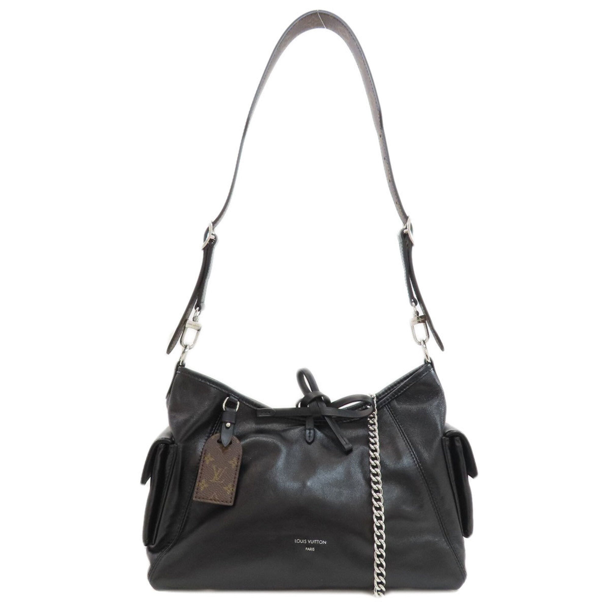 Louis Vuitton Black Leather Shoulder Bag (Pre-Owned)