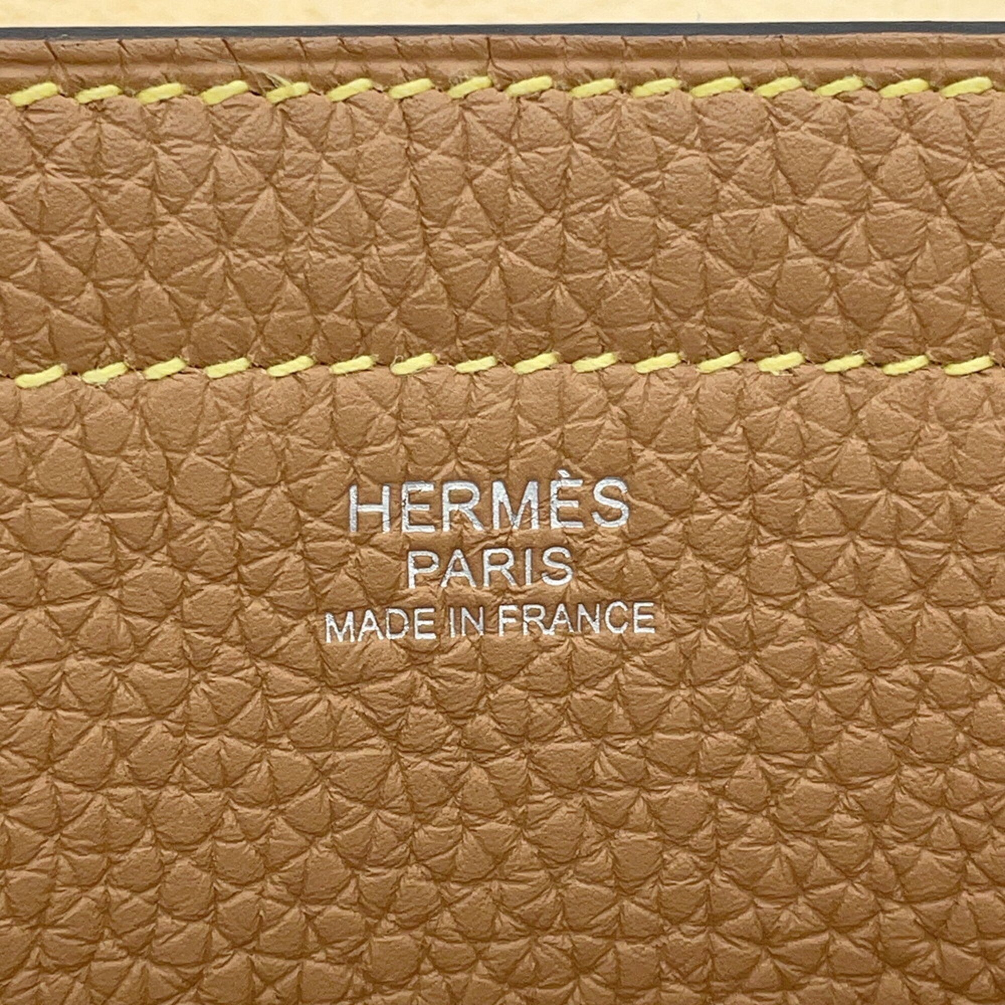 Hermes Ivory Taurillon Clemence Leather Handbag Tote Bag (Pre-Owned)