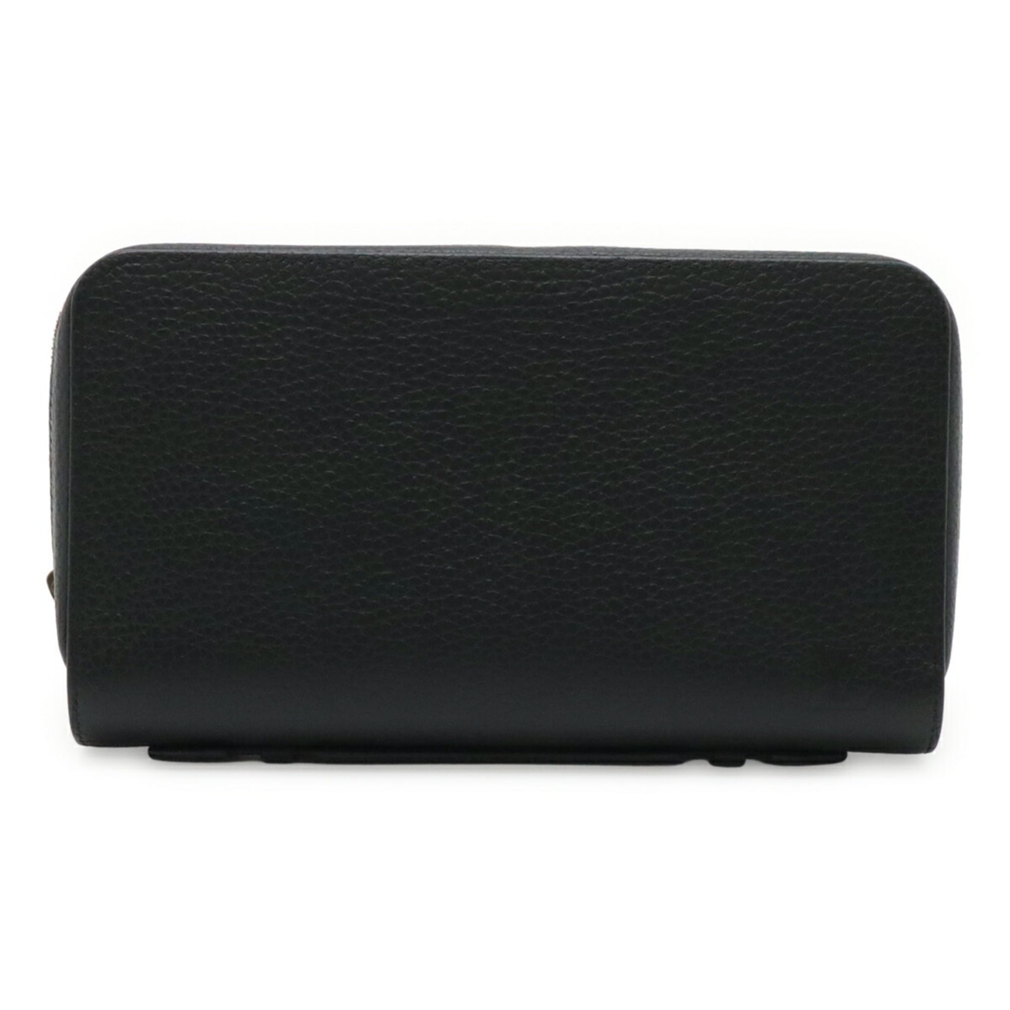 Louis Vuitton Black Noir Leather Long Wallet (Bi-Fold) (Pre-Owned)