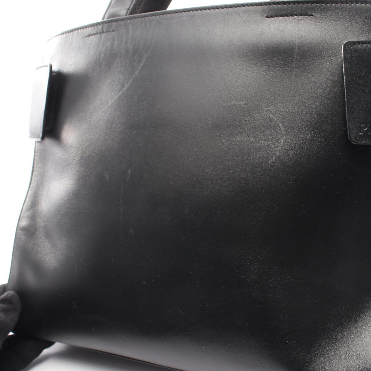 Prada Black Leather Handbag Tote Bag (Pre-Owned)
