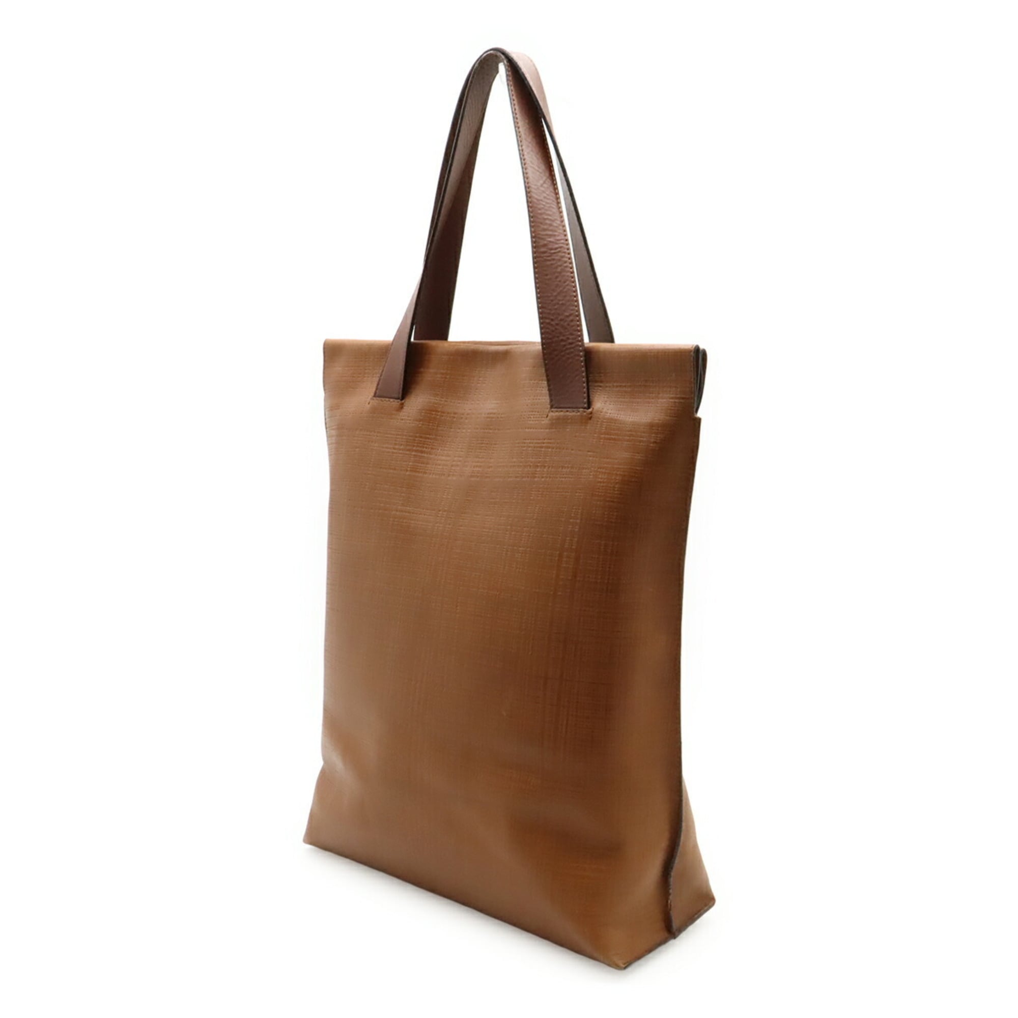 Loewe Linen Brown Leather Shoulder Bag Tote Bag (Pre-Owned)