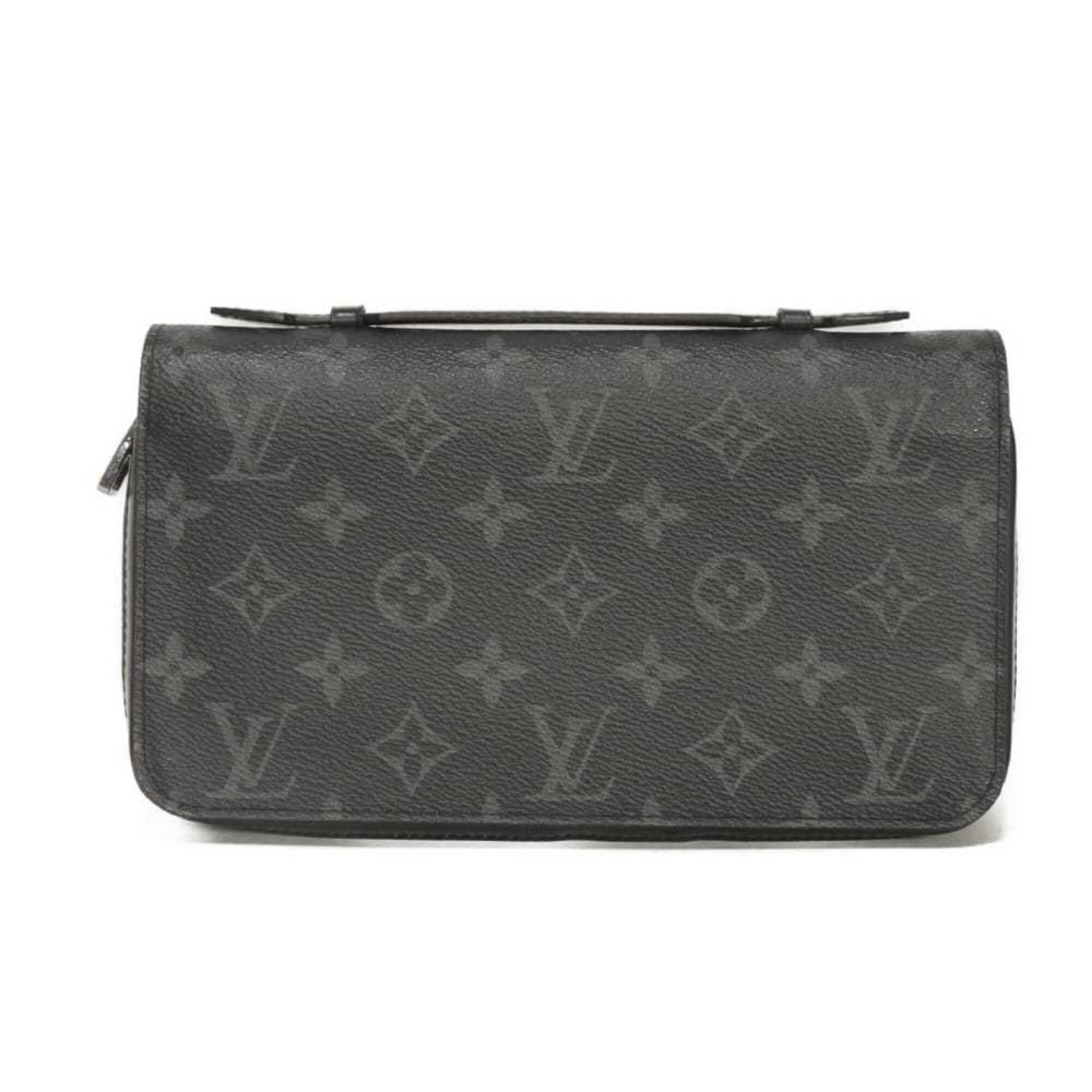 Louis Vuitton Monogram Eclipse Black Noir Monogram Eclipse Leather Long Wallet (Bi-Fold) (Pre-Owned)