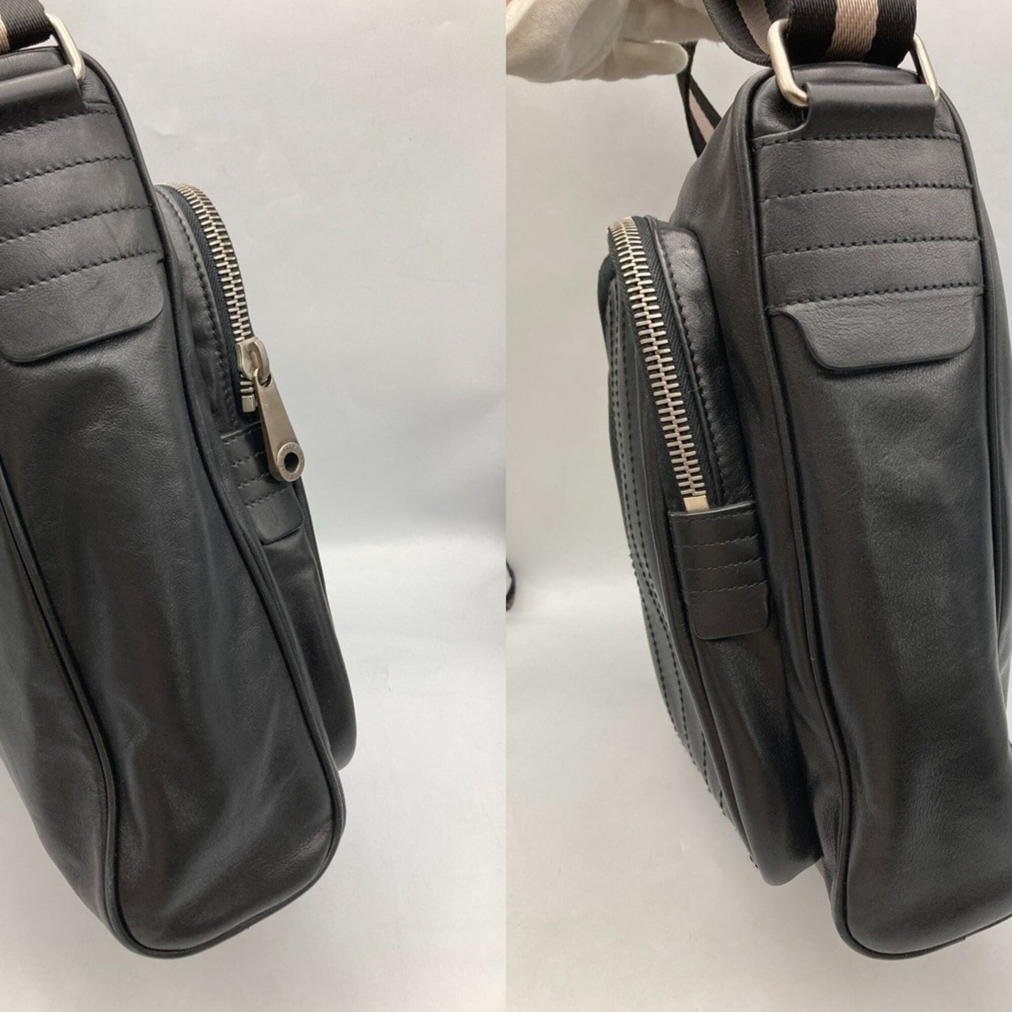 Bally Black Leather Shoulder Bag (Pre-Owned)