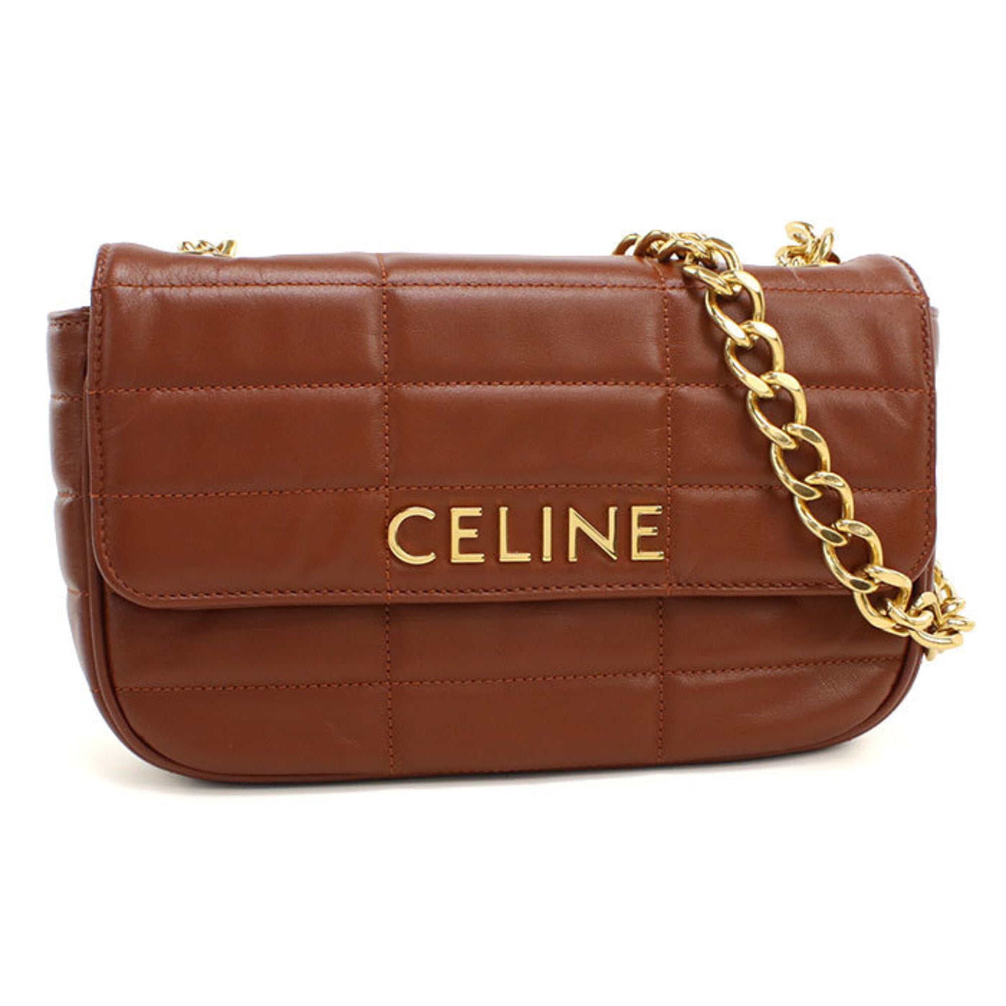 Celine Brown Leather Shoulder Bag (Pre-Owned)