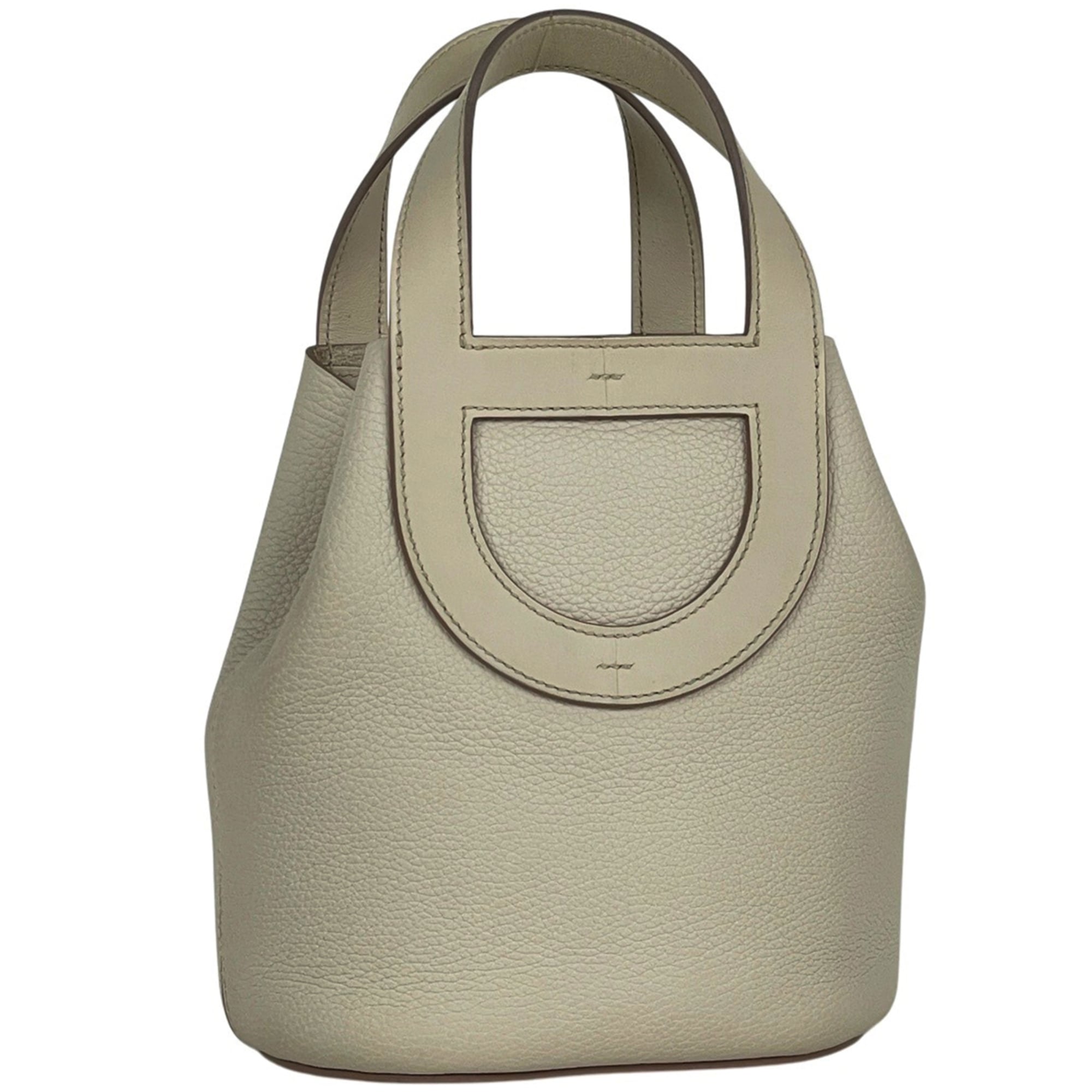 Hermes Ivory Taurillon Clemence Leather Handbag (Pre-Owned)