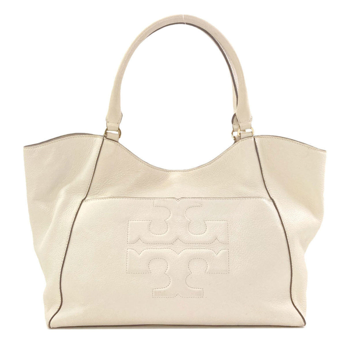 Tory Burch White Leather Tote Bag (Pre-Owned)