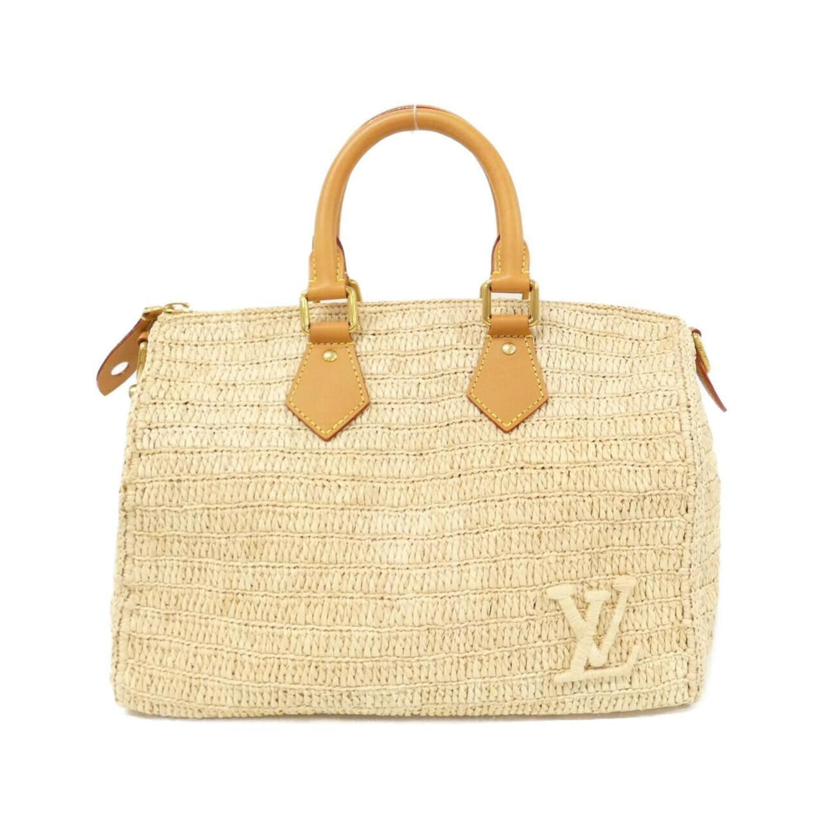 Louis Vuitton Beige Natural Raffia Boston Bag (Pre-Owned)