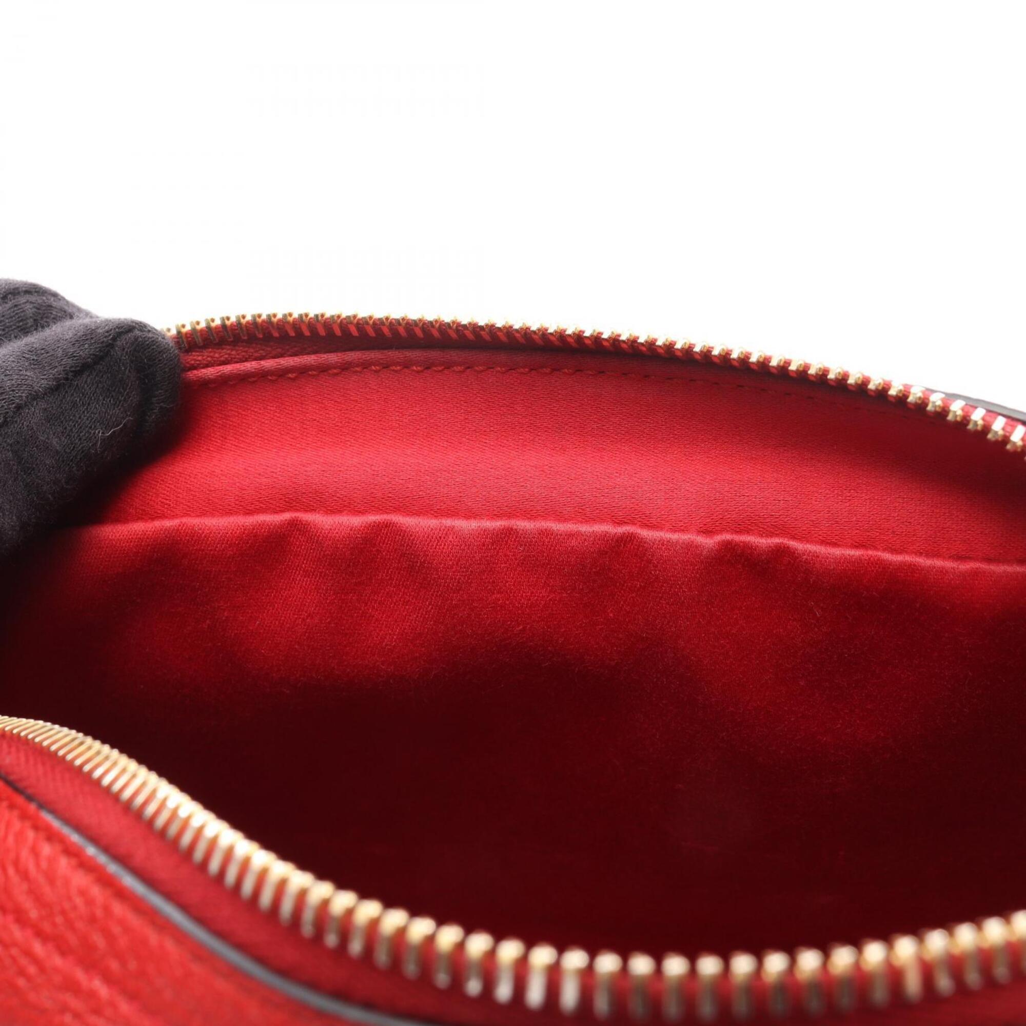 Miu Miu Black Ivory Red Color Leather Handbag Shoulder Bag (Pre-Owned)