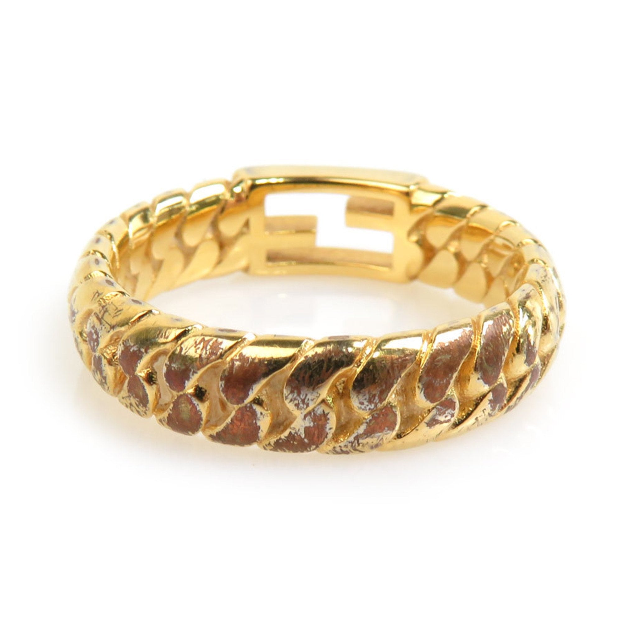 Fendi Gold Metal Band Ring (Pre-Owned)