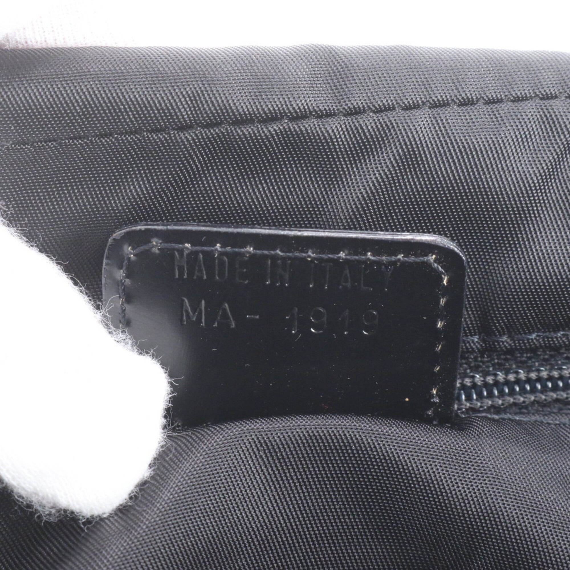 Christian Dior Black Leather Canvas Handbag Shoulder Bag Tote Bag (Pre-Owned)