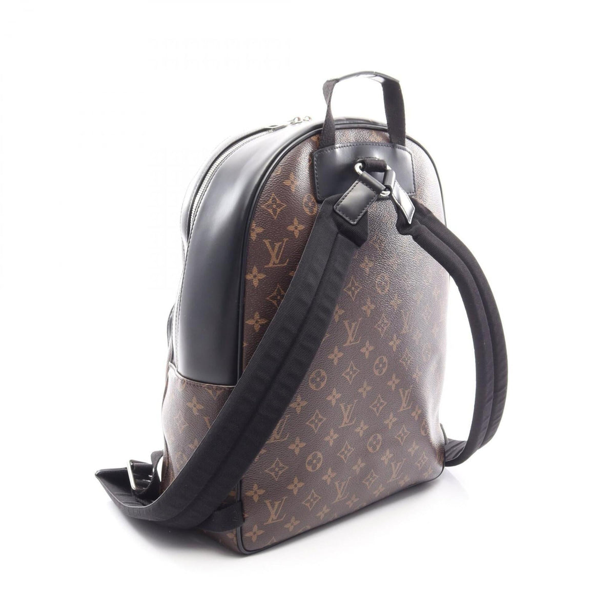 Louis Vuitton Black Brown Coated Canvas Leather Backpack Handbag (Pre-Owned)