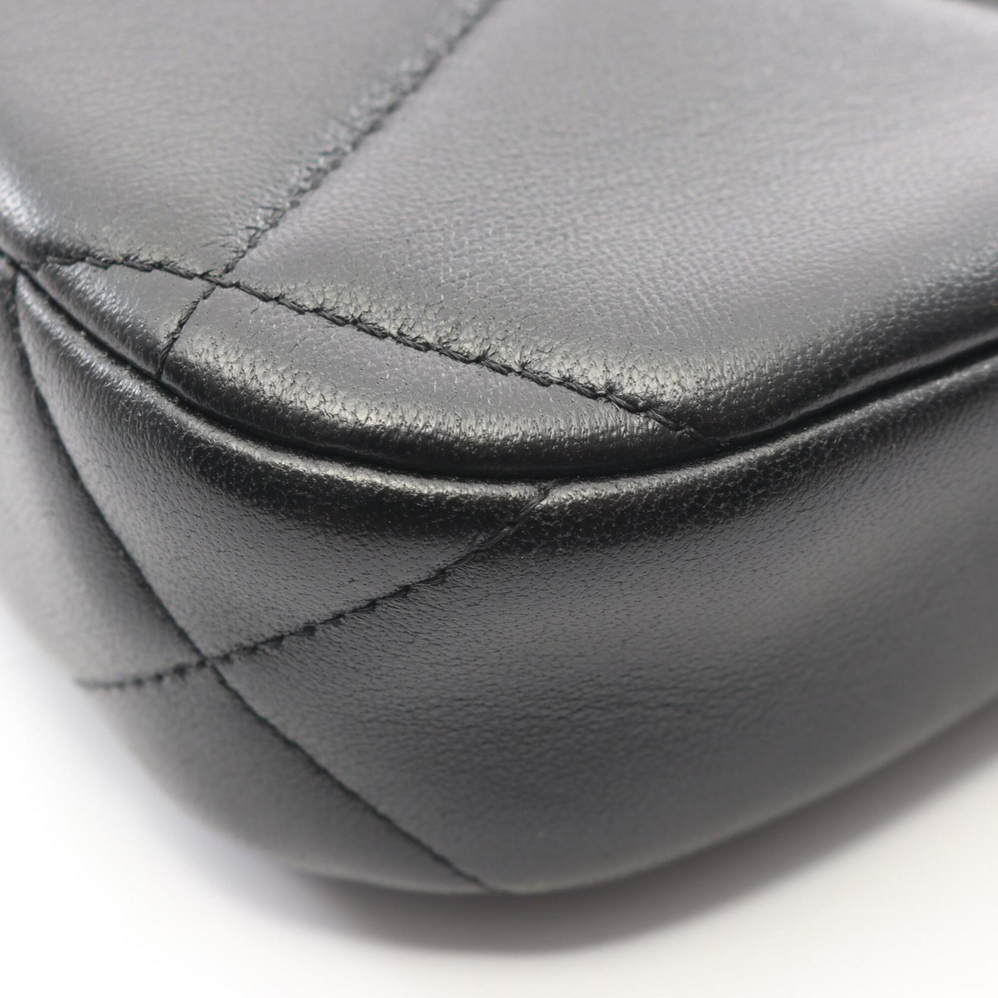 Chanel Black Leather Handbag Shoulder Bag (Pre-Owned)