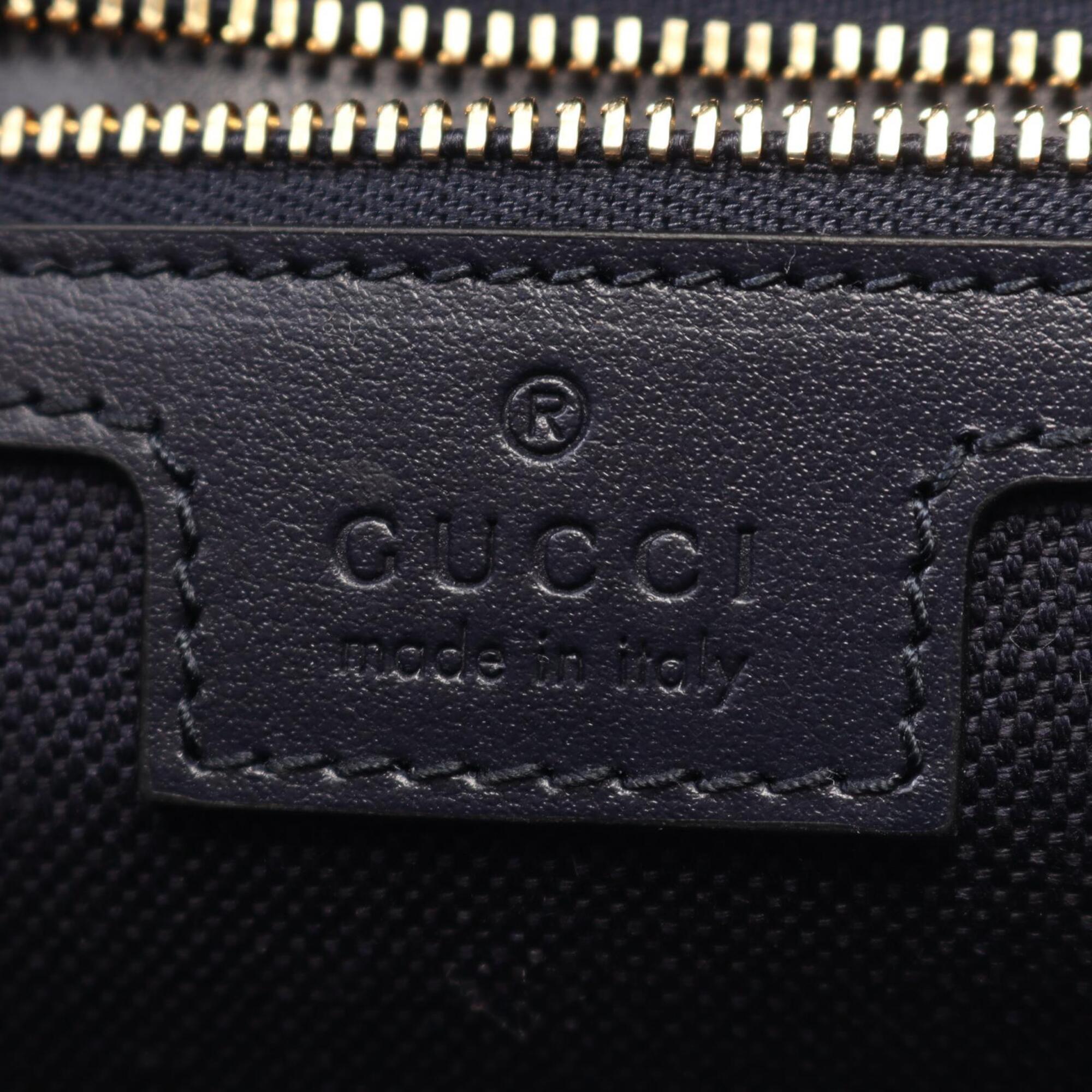 Gucci Black Navy Denim Leather Handbag Shoulder Bag (Pre-Owned)