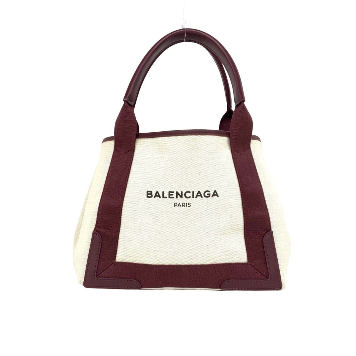 Balenciaga Ivory Red Color Wine Canvas Leather Handbag Pouch (Pre-Owned)