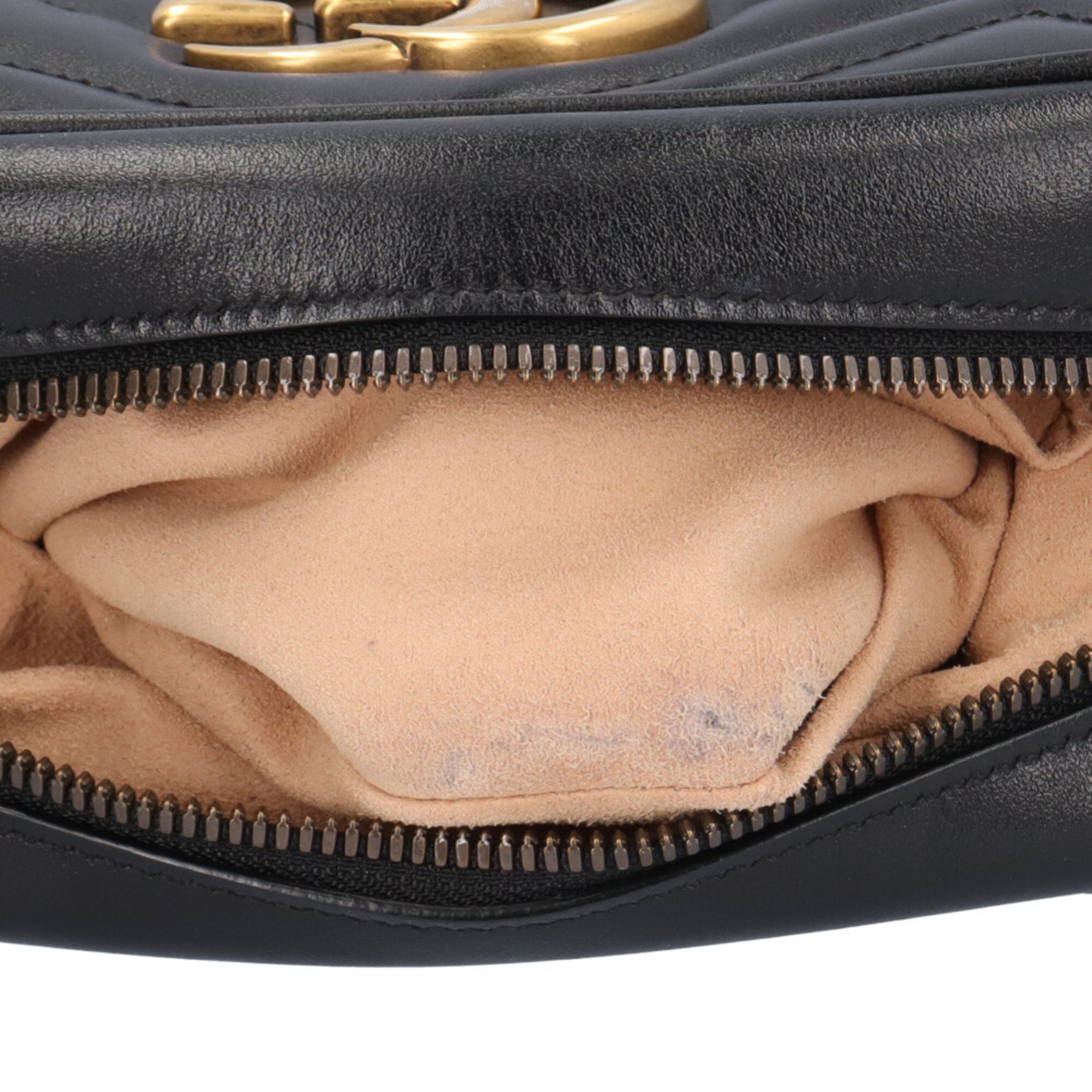 Gucci Gg Marmont Black Leather Shoulder Bag (Pre-Owned)